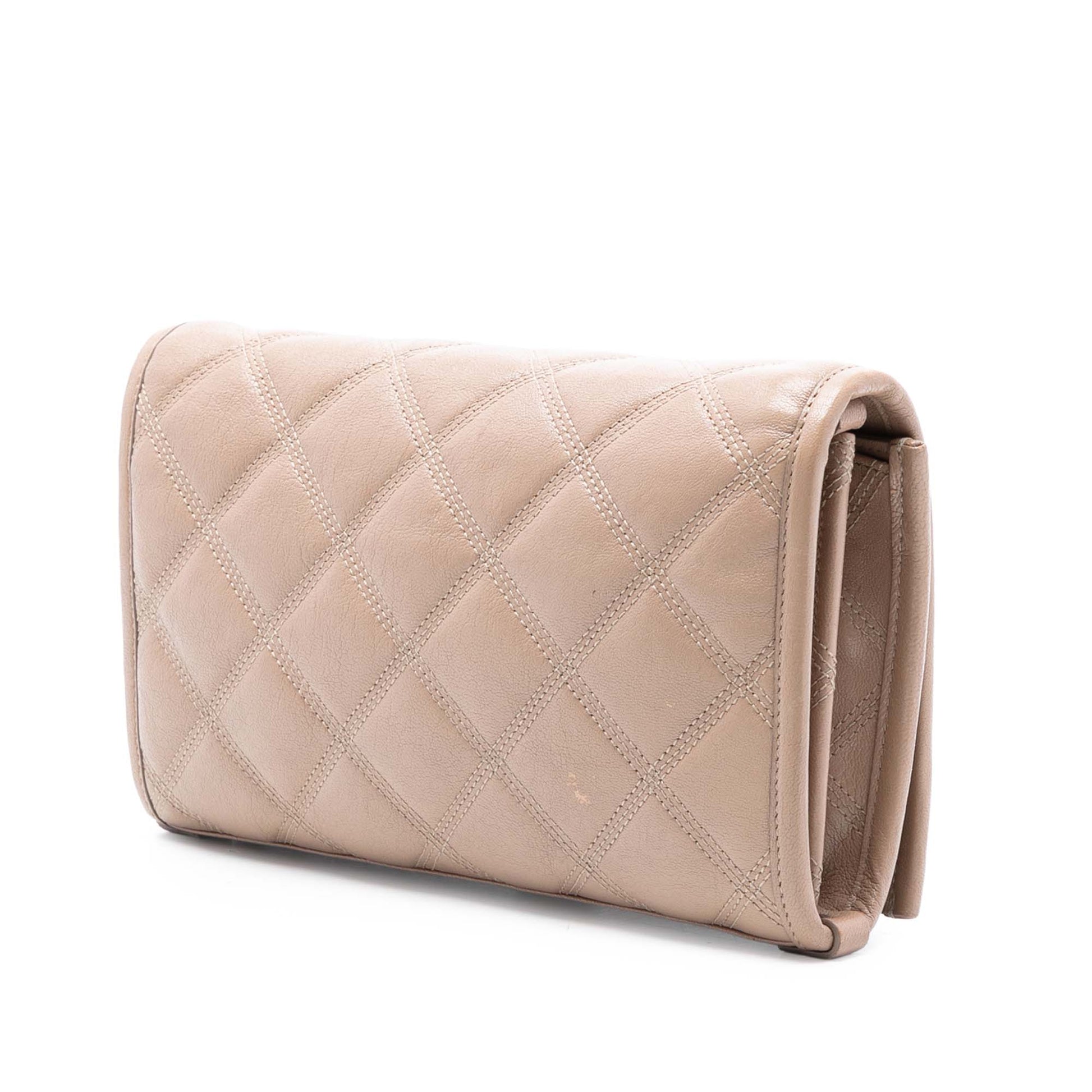 Saint Laurent Quilted Diamond Lambskin Becky Wallet on Chain