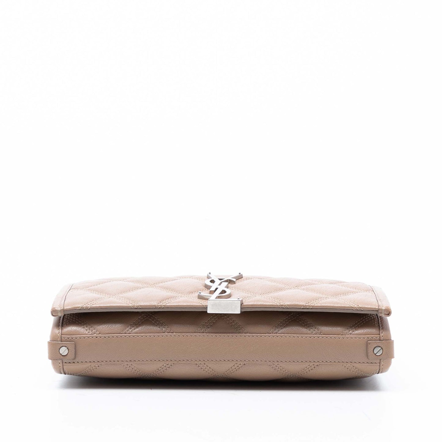 Saint Laurent Quilted Diamond Lambskin Becky Wallet on Chain