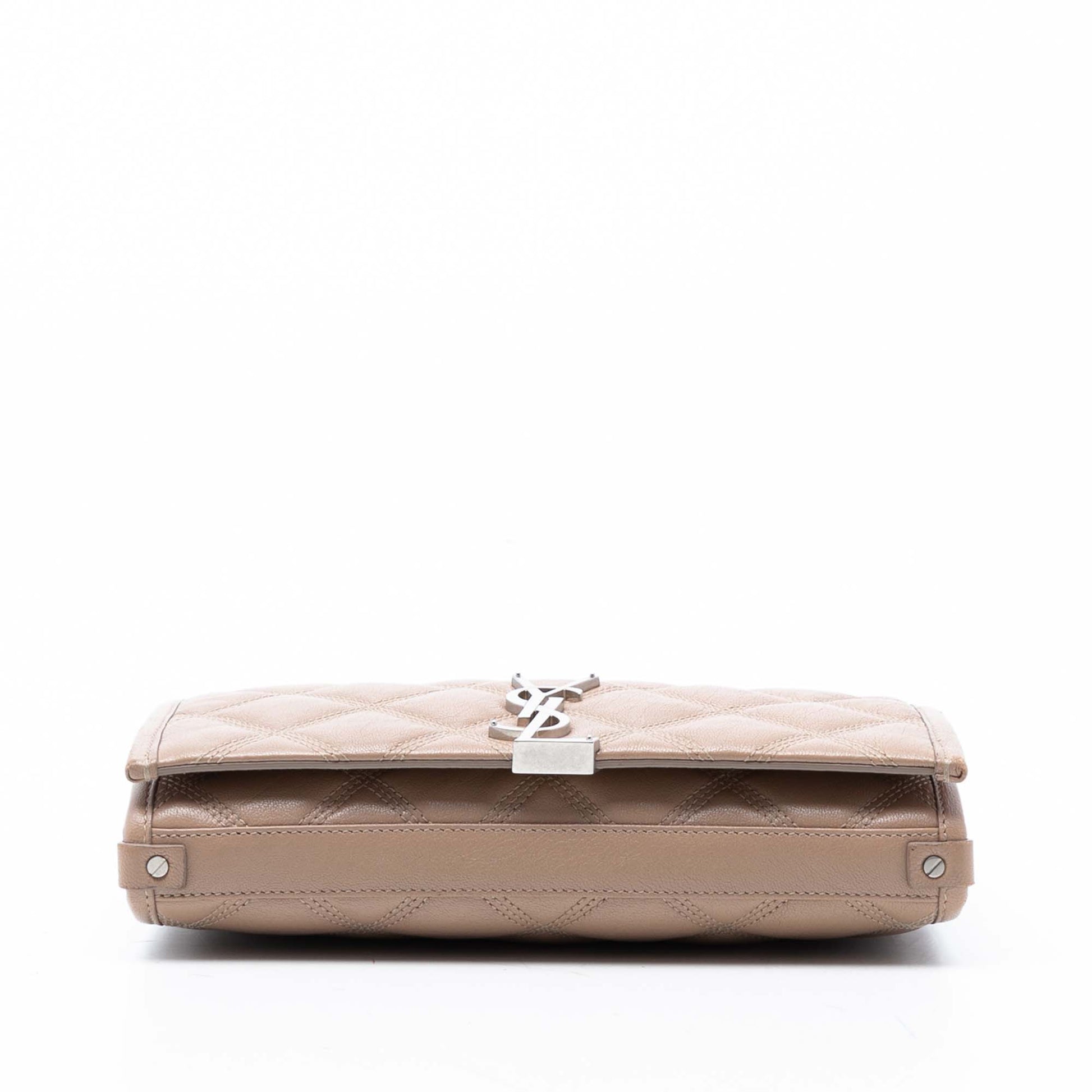 Saint Laurent Quilted Diamond Lambskin Becky Wallet on Chain