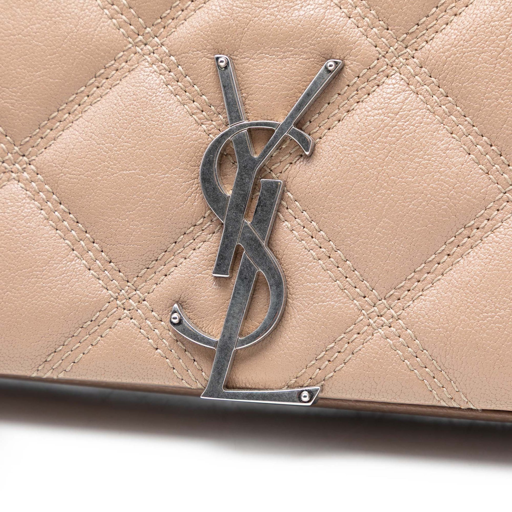 Saint Laurent Quilted Diamond Lambskin Becky Wallet on Chain
