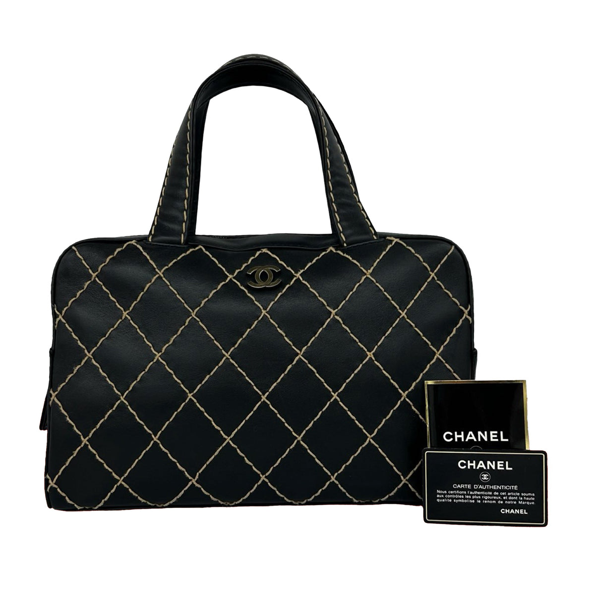 Chanel CC Lambskin Wild Stitch Handbag