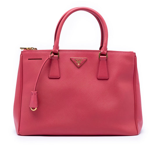 Medium Saffiano Lux Galleria Double Zip Tote