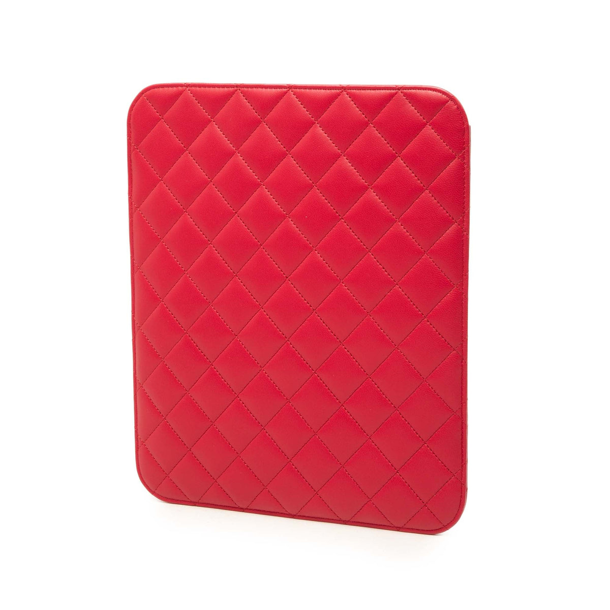 Chanel CC Quilted Lambskin Ipad Case — Red
