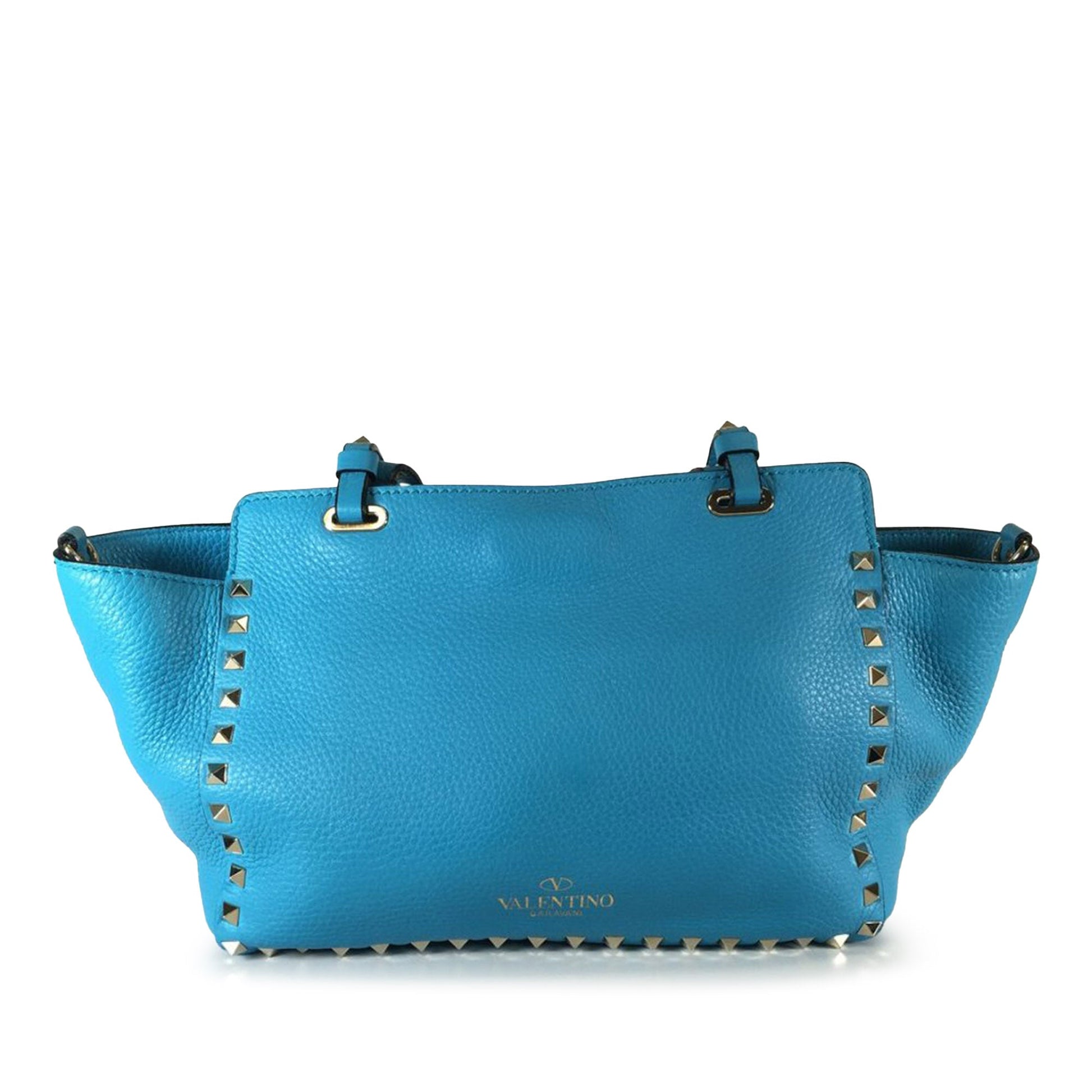 Valentino Small Grained Calfskin Rockstud Trapeze Satchel