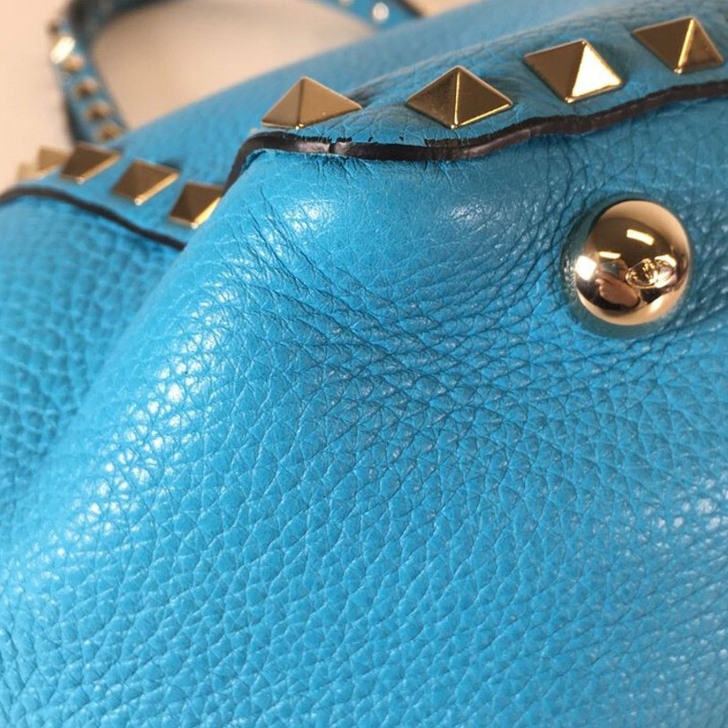 Valentino Small Grained Calfskin Rockstud Trapeze Satchel