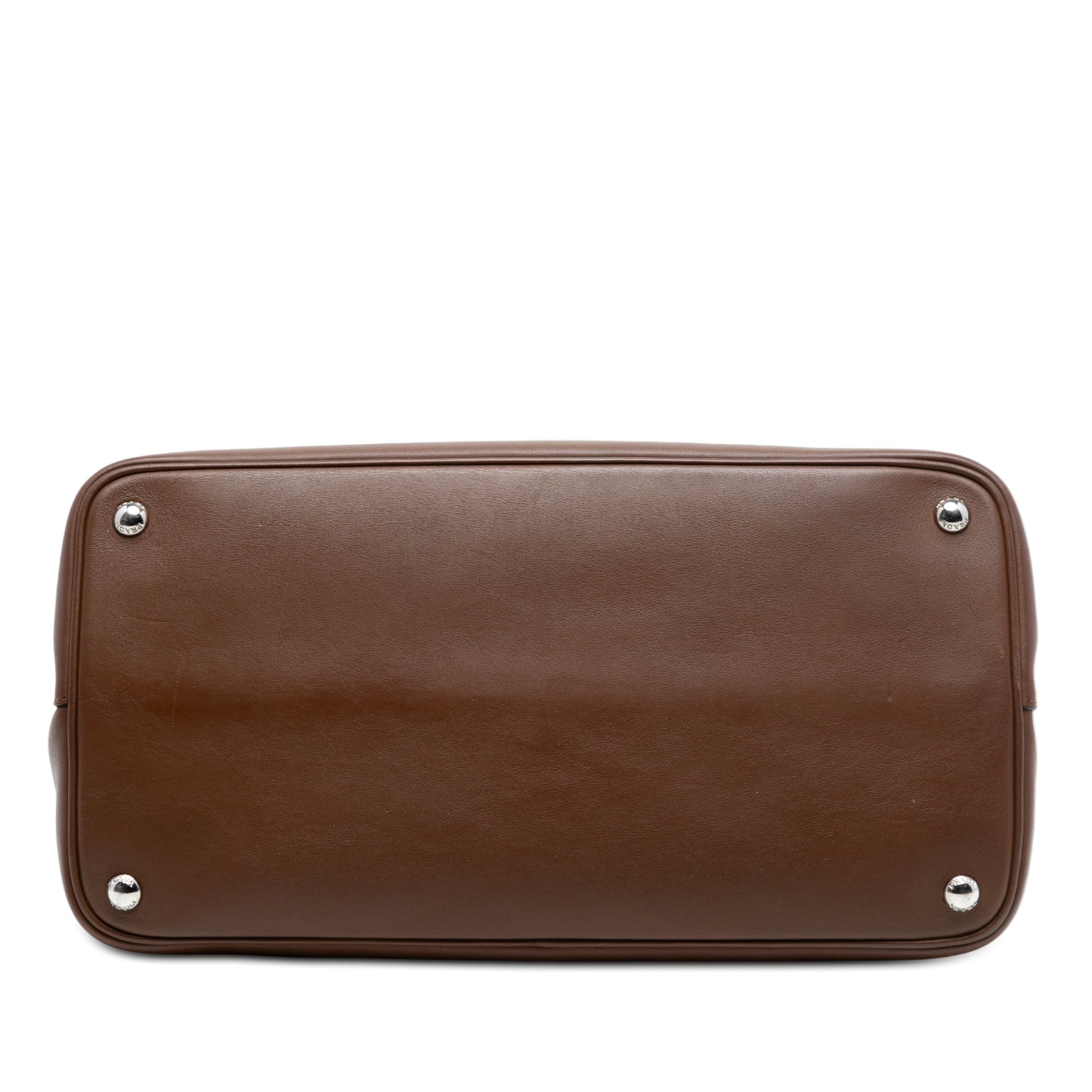Prada Large Bicolor City Calf Double Flap Satchel
