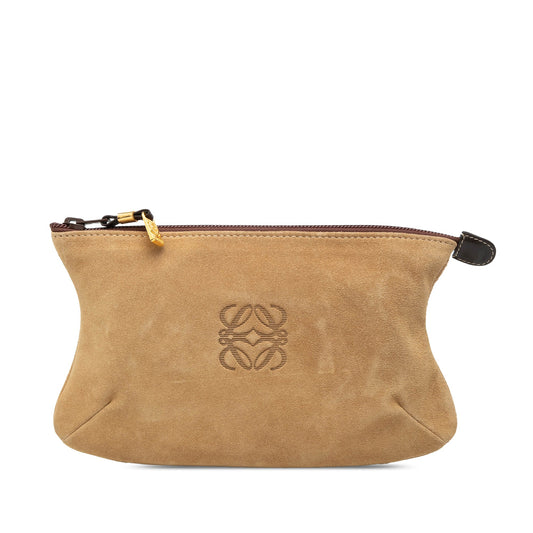 LOEWE Suede Anagram Clutch