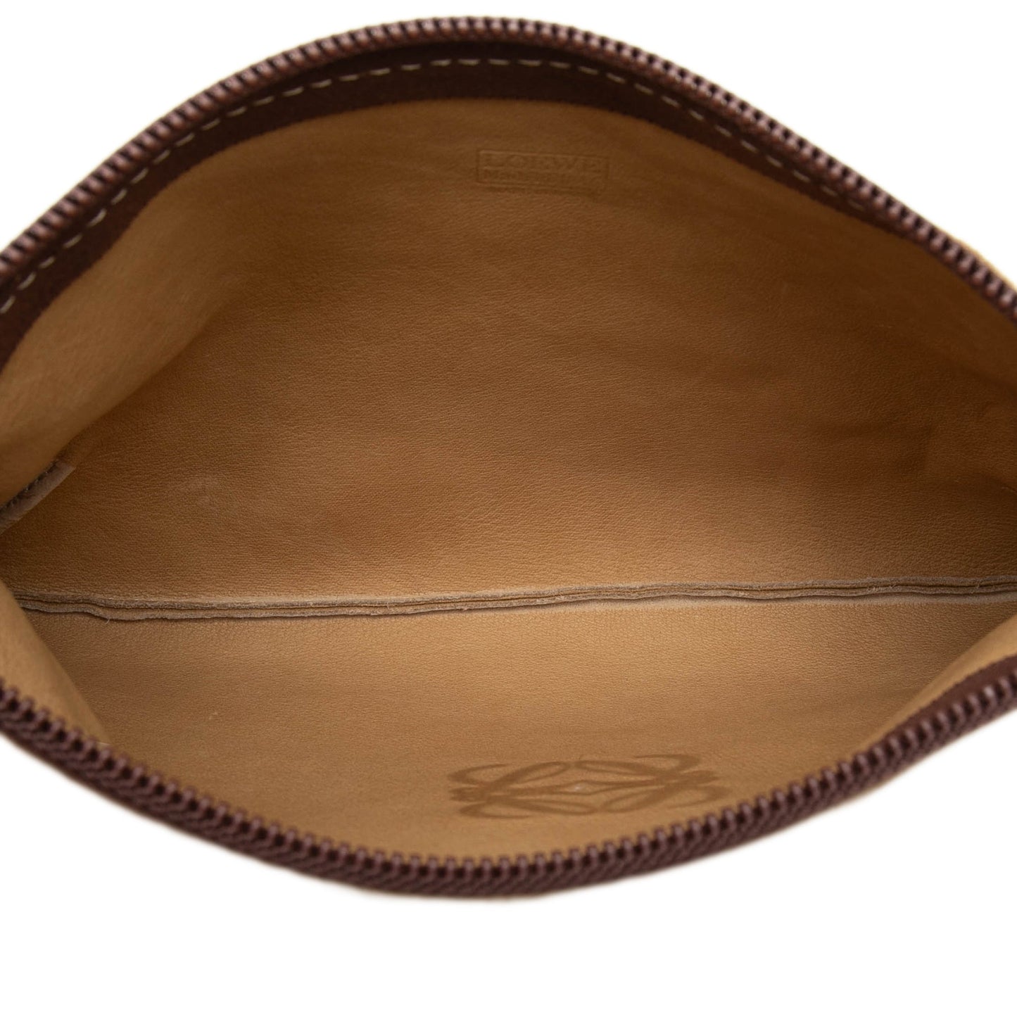 LOEWE Suede Anagram Clutch