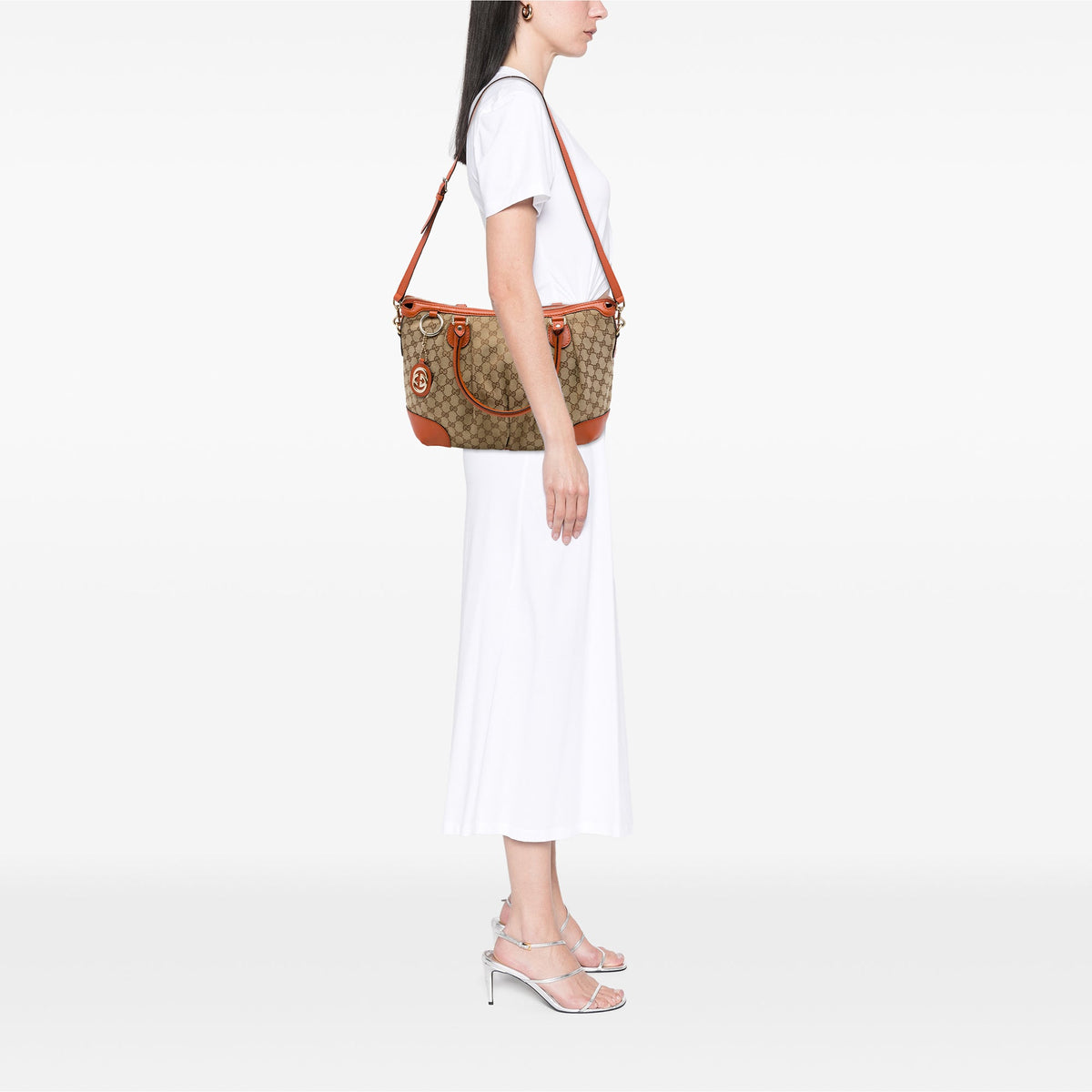 Gucci GG Canvas Sukey Satchel — Orange