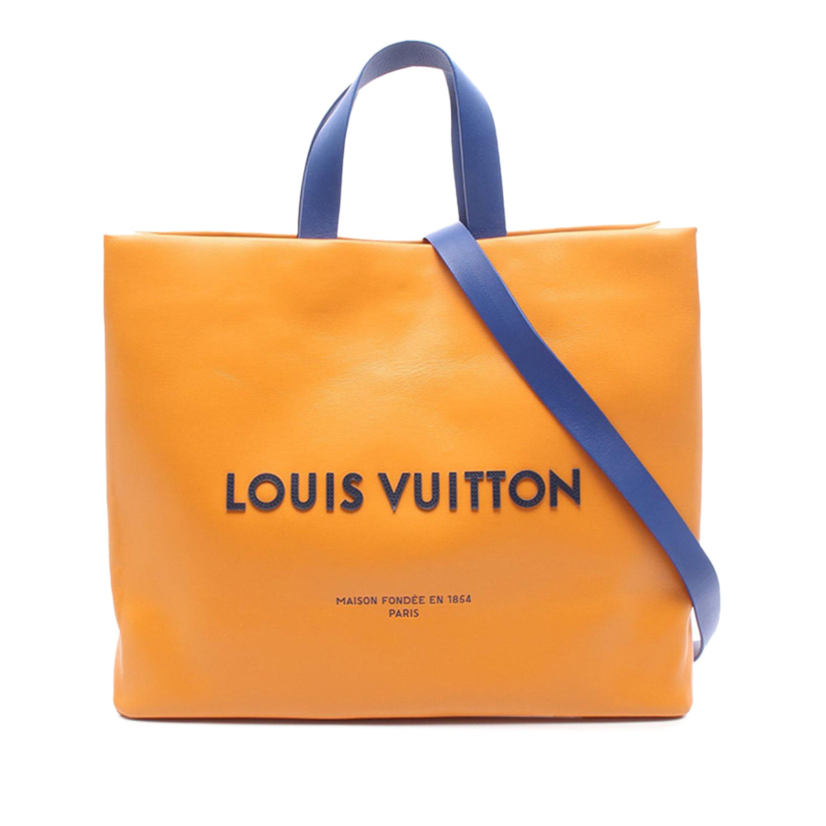 Louis Vuitton Calfskin Shopper Tote MM — Orange