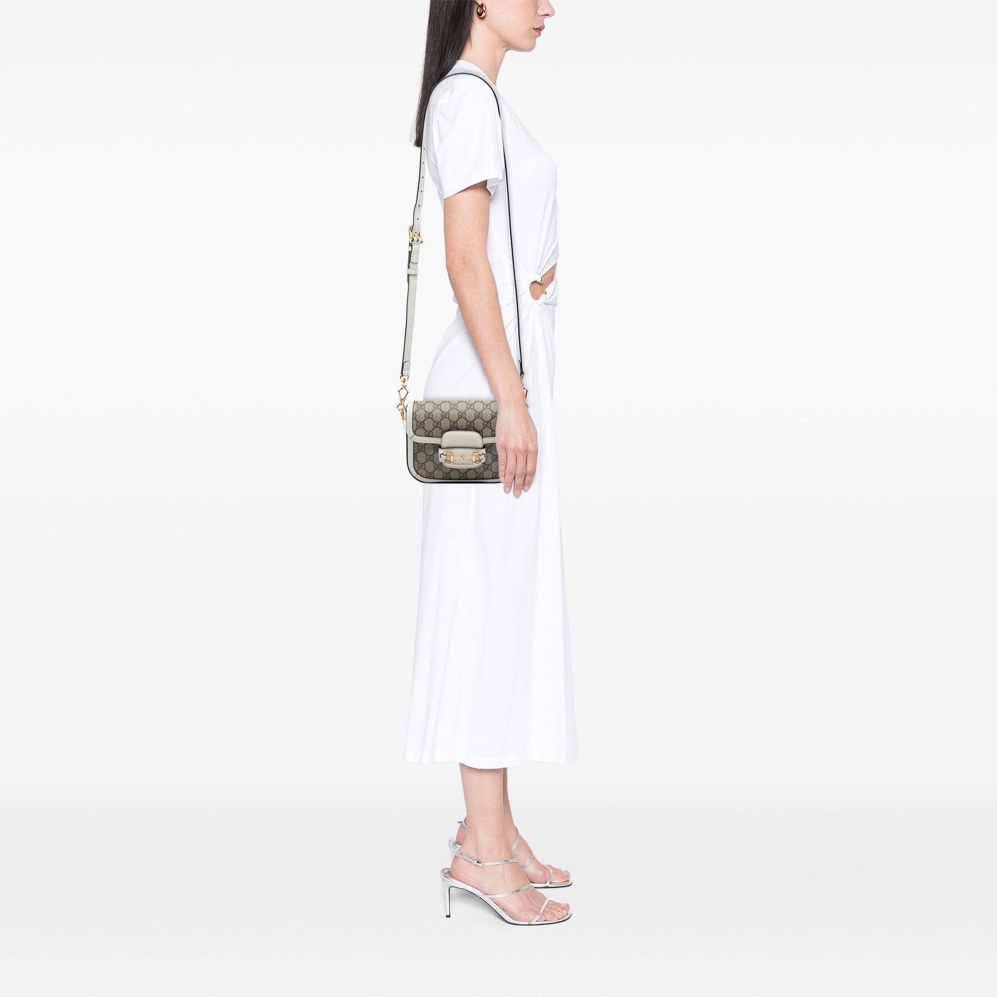 Gucci Small GG Supreme Web Horsebit 1955 Crossbody