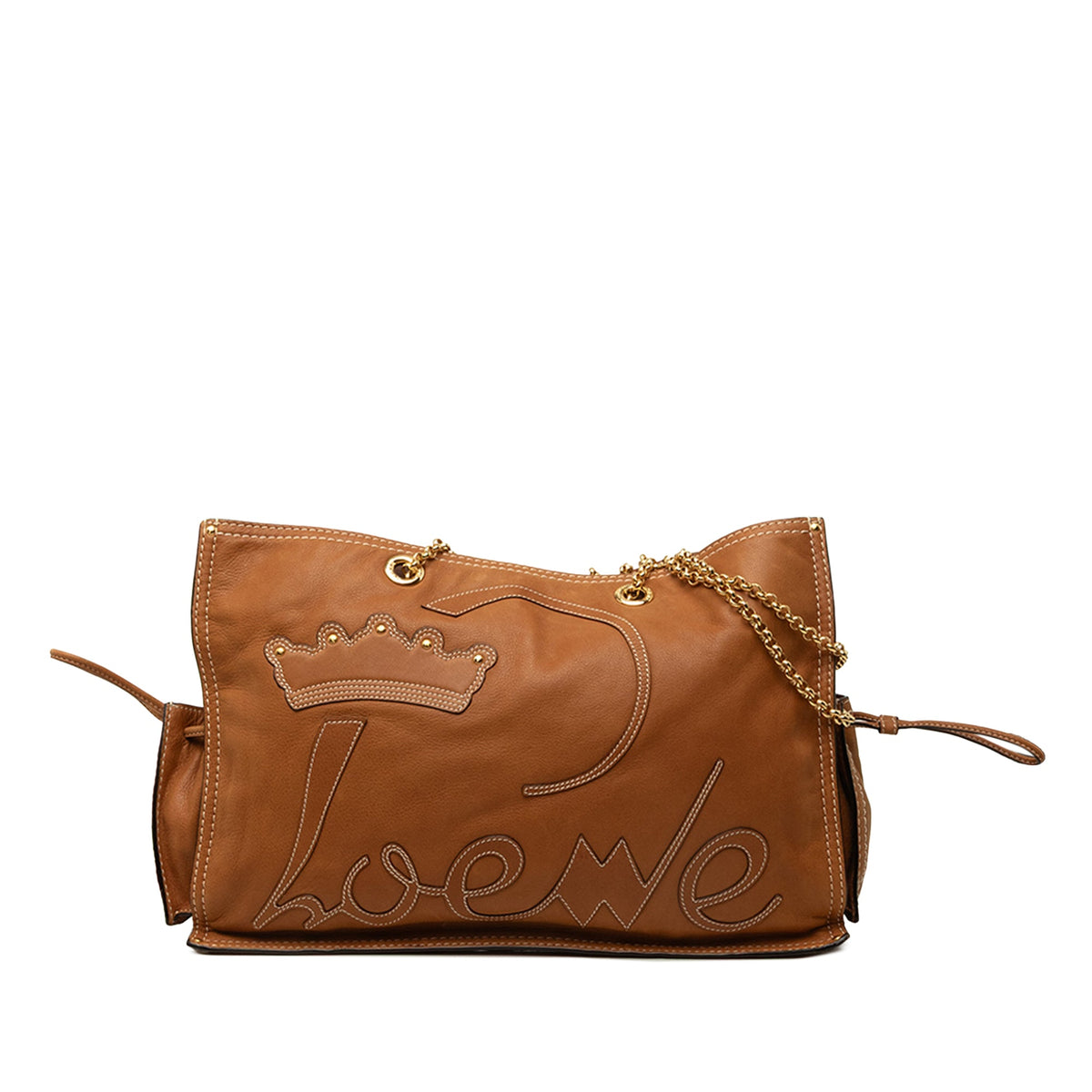 LOEWE Leather Crown Logo Shopper Tote