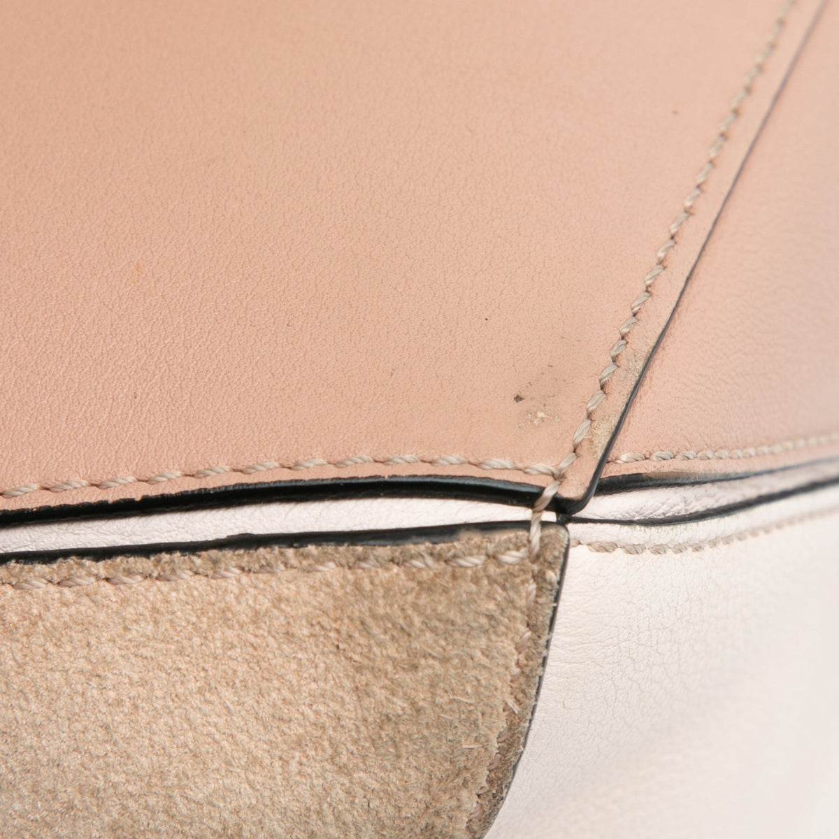 LOEWE Small Tricolor Calfskin and Suede Puzzle Satchel
