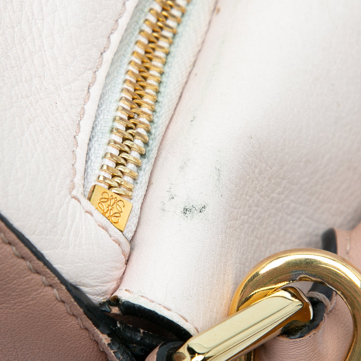 LOEWE Small Tricolor Calfskin and Suede Puzzle Satchel