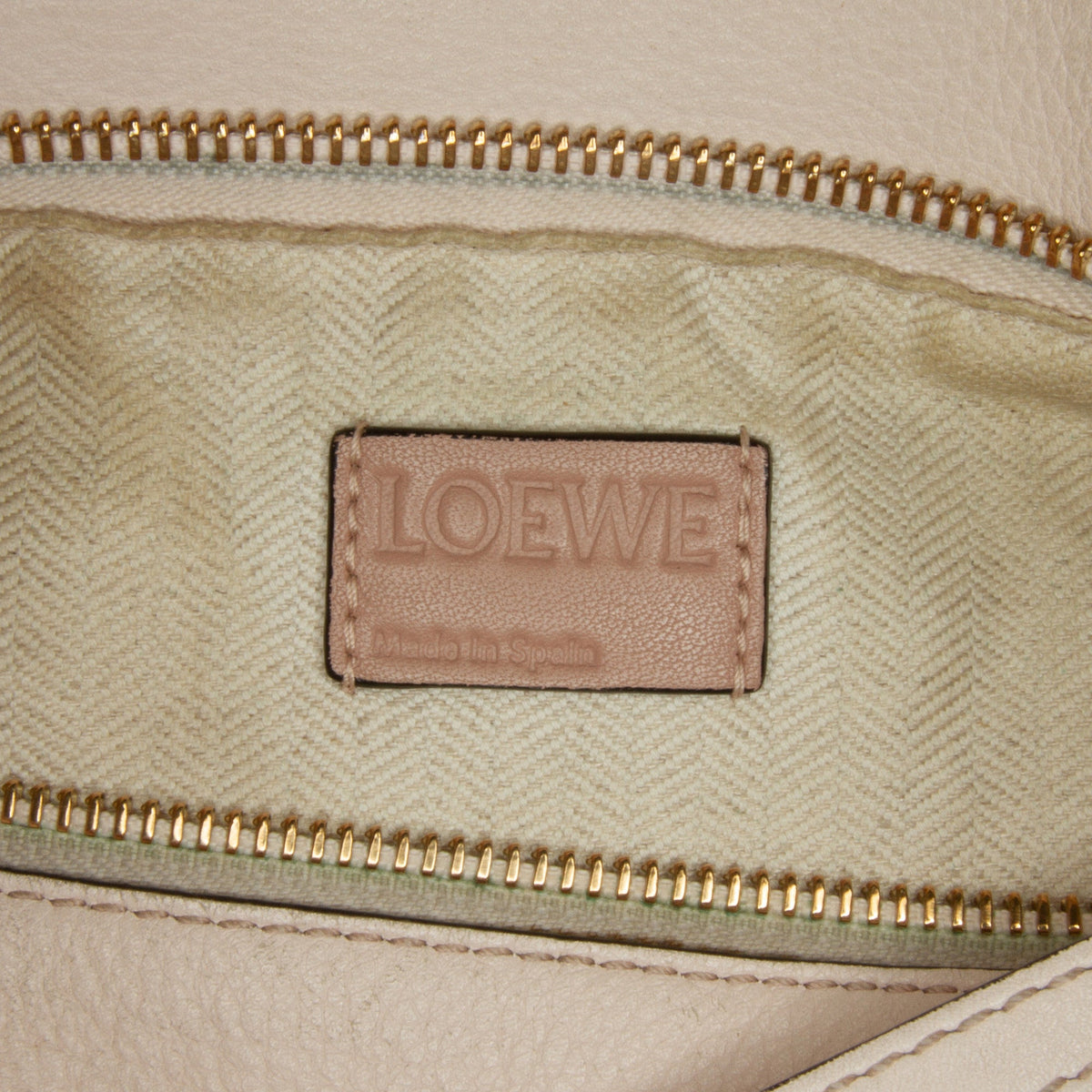 LOEWE Small Tricolor Calfskin and Suede Puzzle Satchel