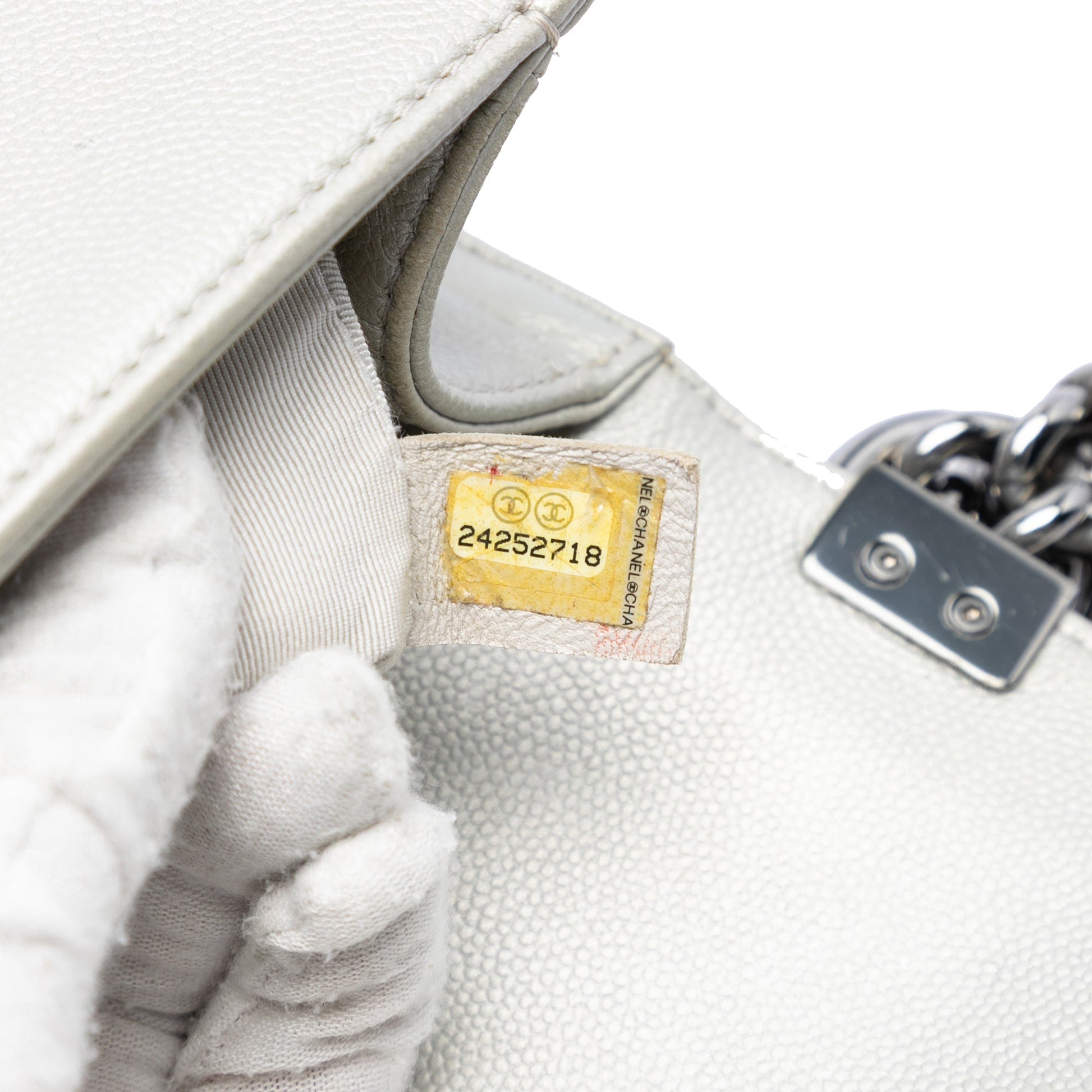 Chanel Small Quilted Metallic Caviar Boy Flap