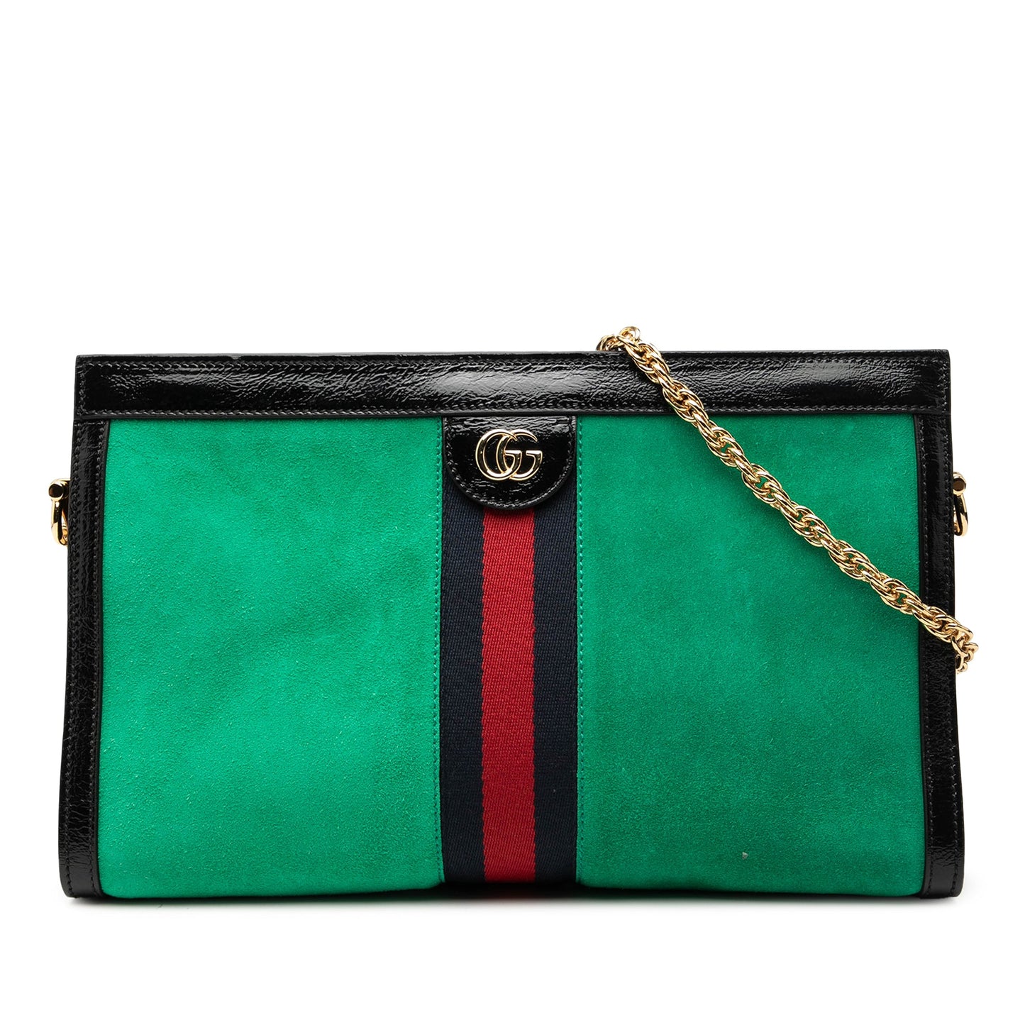 Gucci Medium Suede Web Ophidia Chain Shoulder Bag