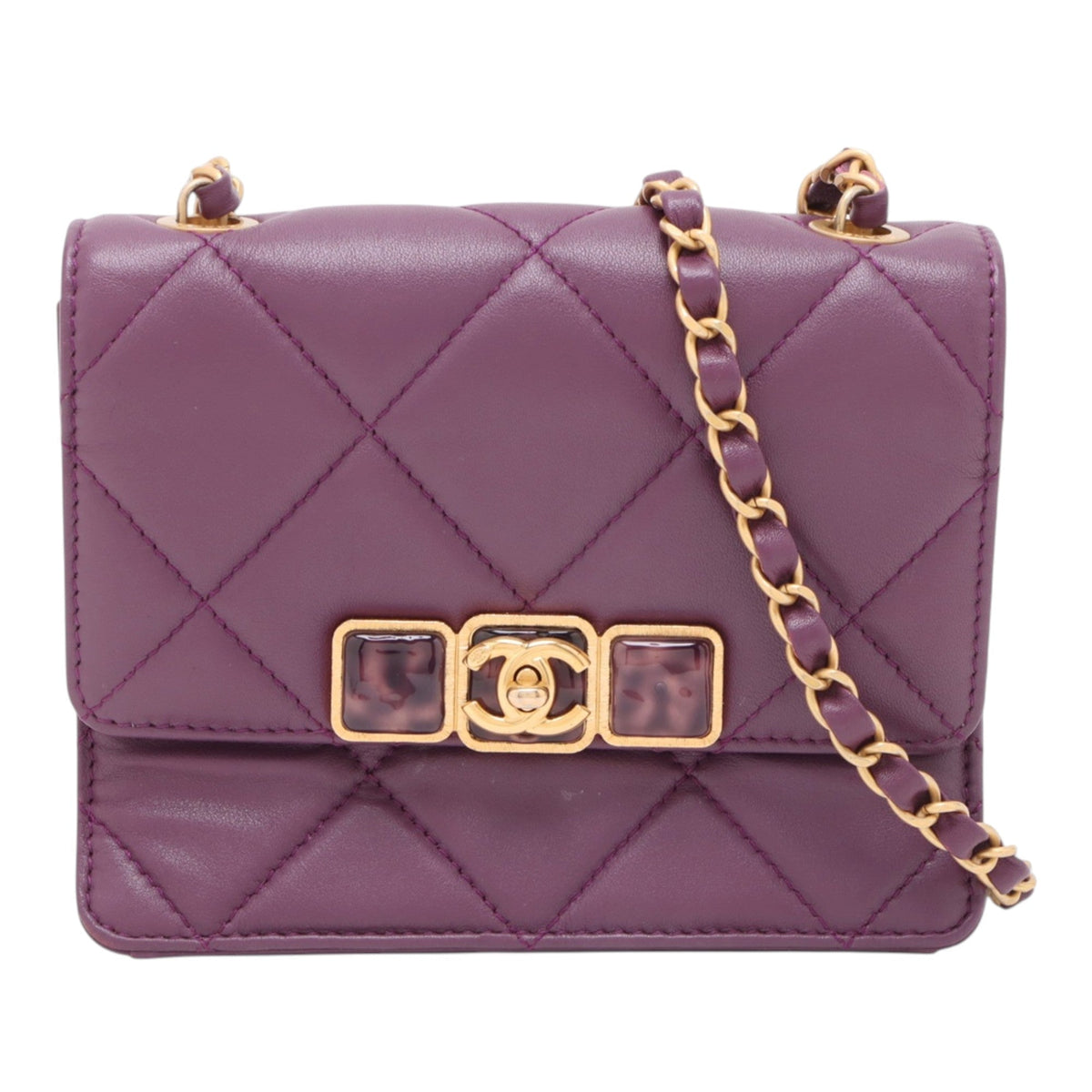 Chanel Mini Paris-Le19M Lock My Treasures Flap Bag — Purple