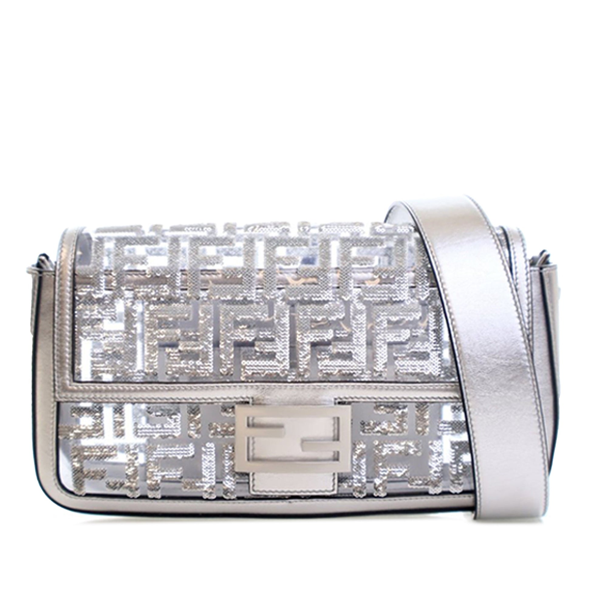 Fendi Nicki Minaj Medium Sequined PVC FF 1974 Baguette Satchel