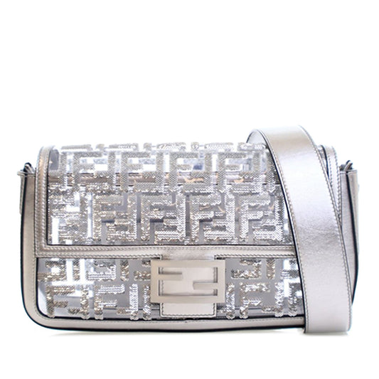 Fendi Nicki Minaj Medium Sequined PVC FF 1974 Baguette Satchel
