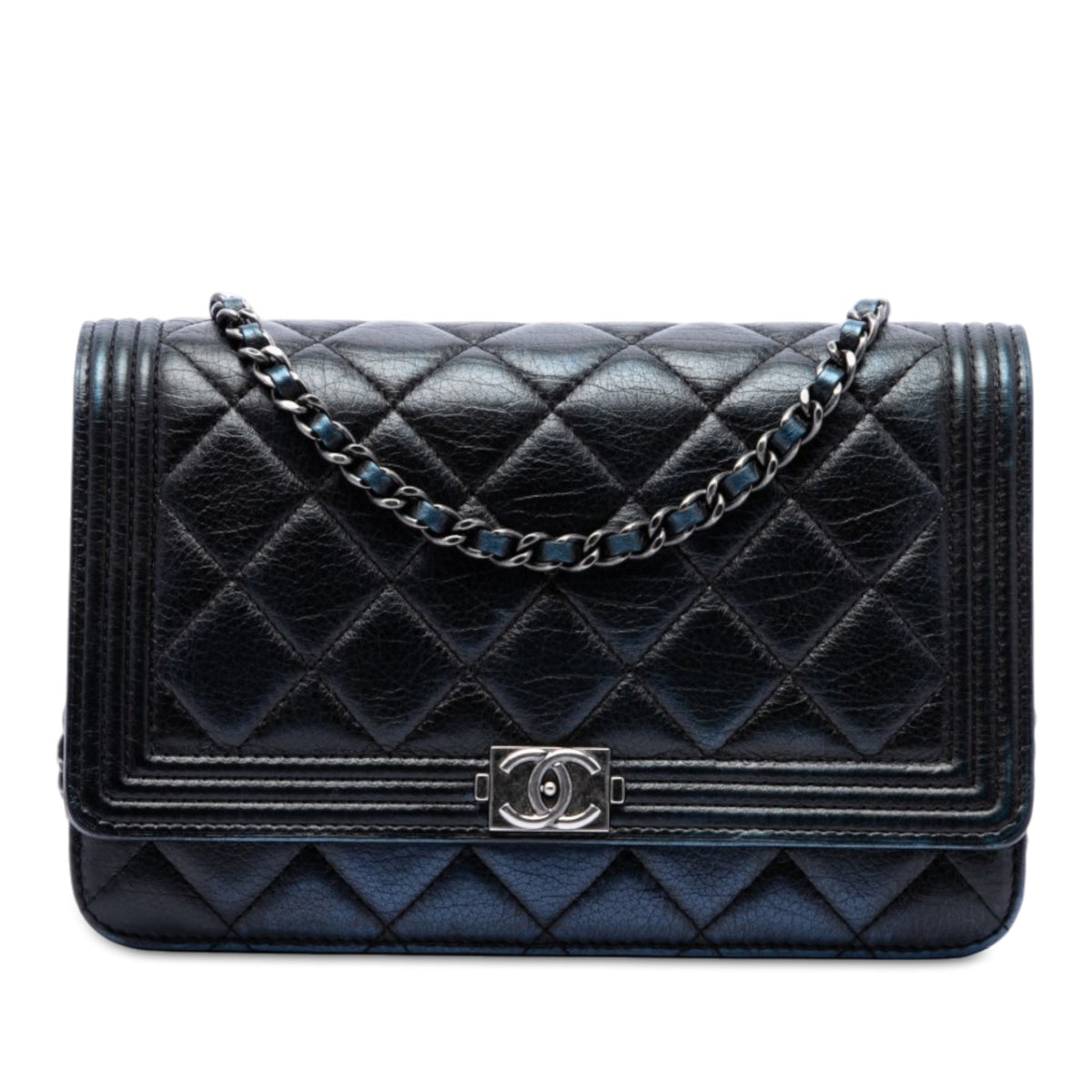 Chanel Quilted Aged Calfskin Boy Wallet on Chain