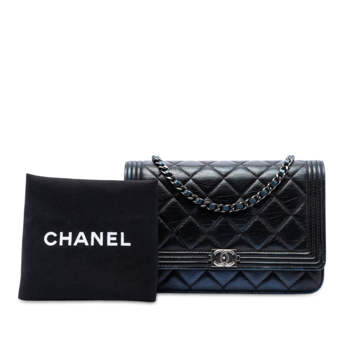 Chanel Quilted Aged Calfskin Boy Wallet on Chain
