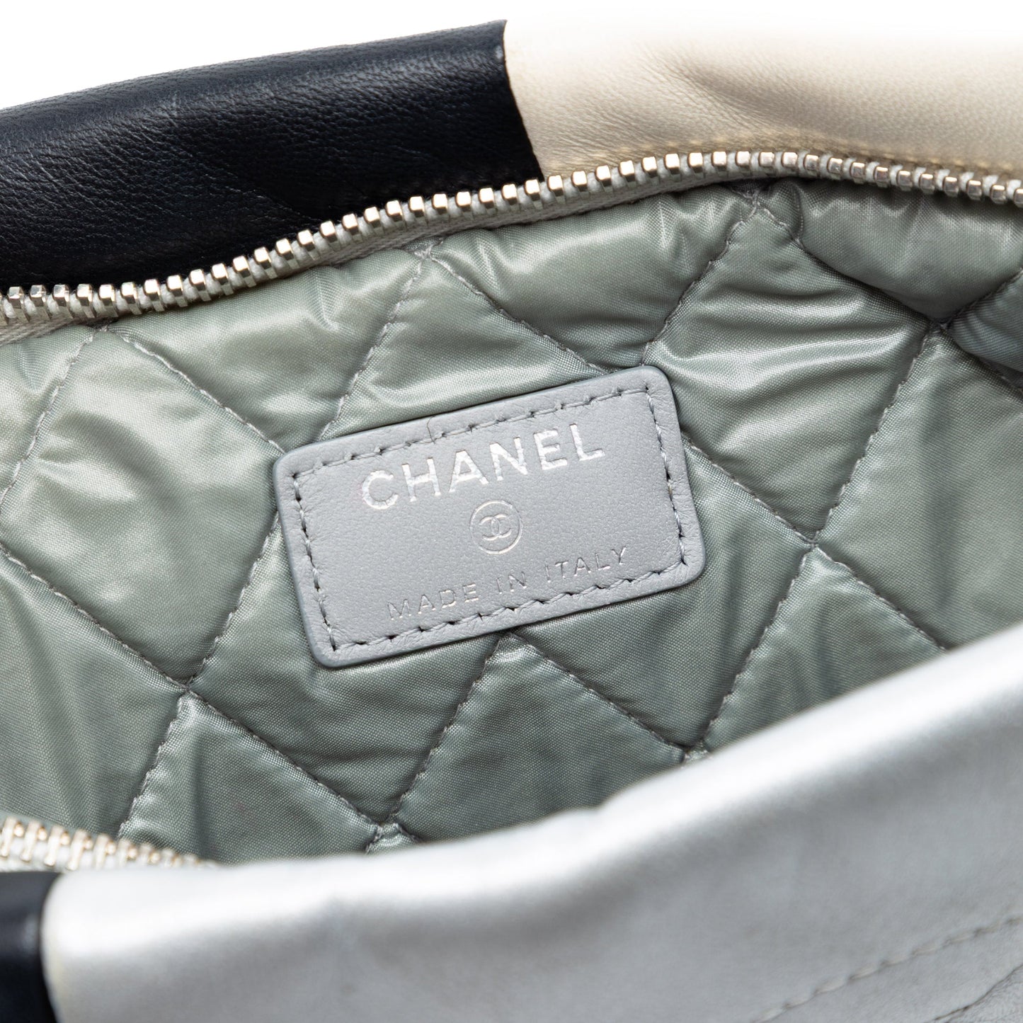 Chanel Quilted Lambskin Colorblock Patchwork O Case Clutch