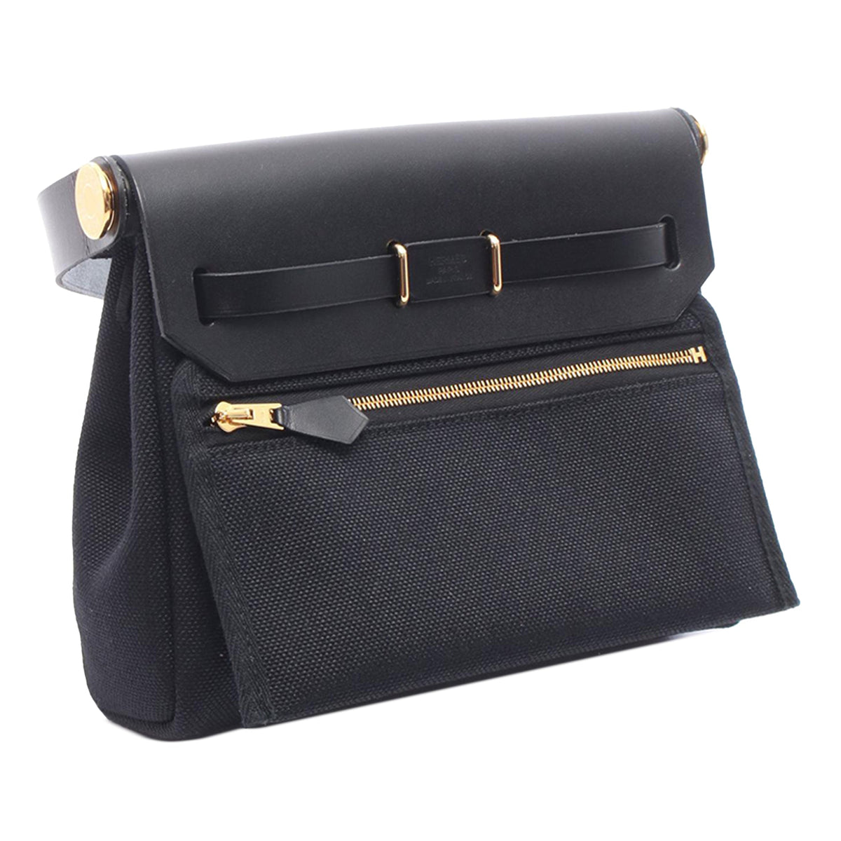Hermès Military Toile and Vache Hunter Herbag Zip 20