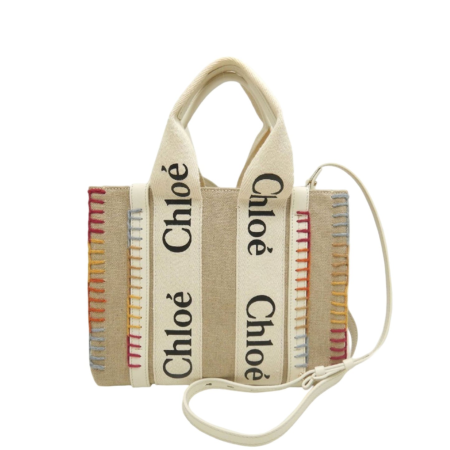 Chloé Small Canvas Stitch Woody Tote