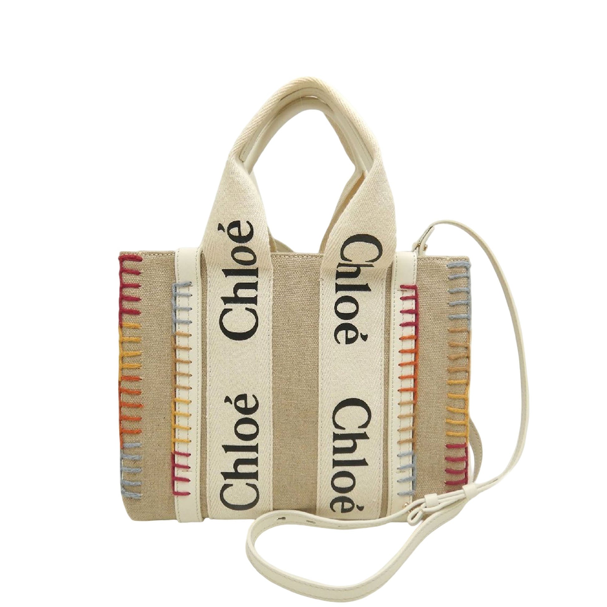 Chloé Small Canvas Stitch Woody Tote