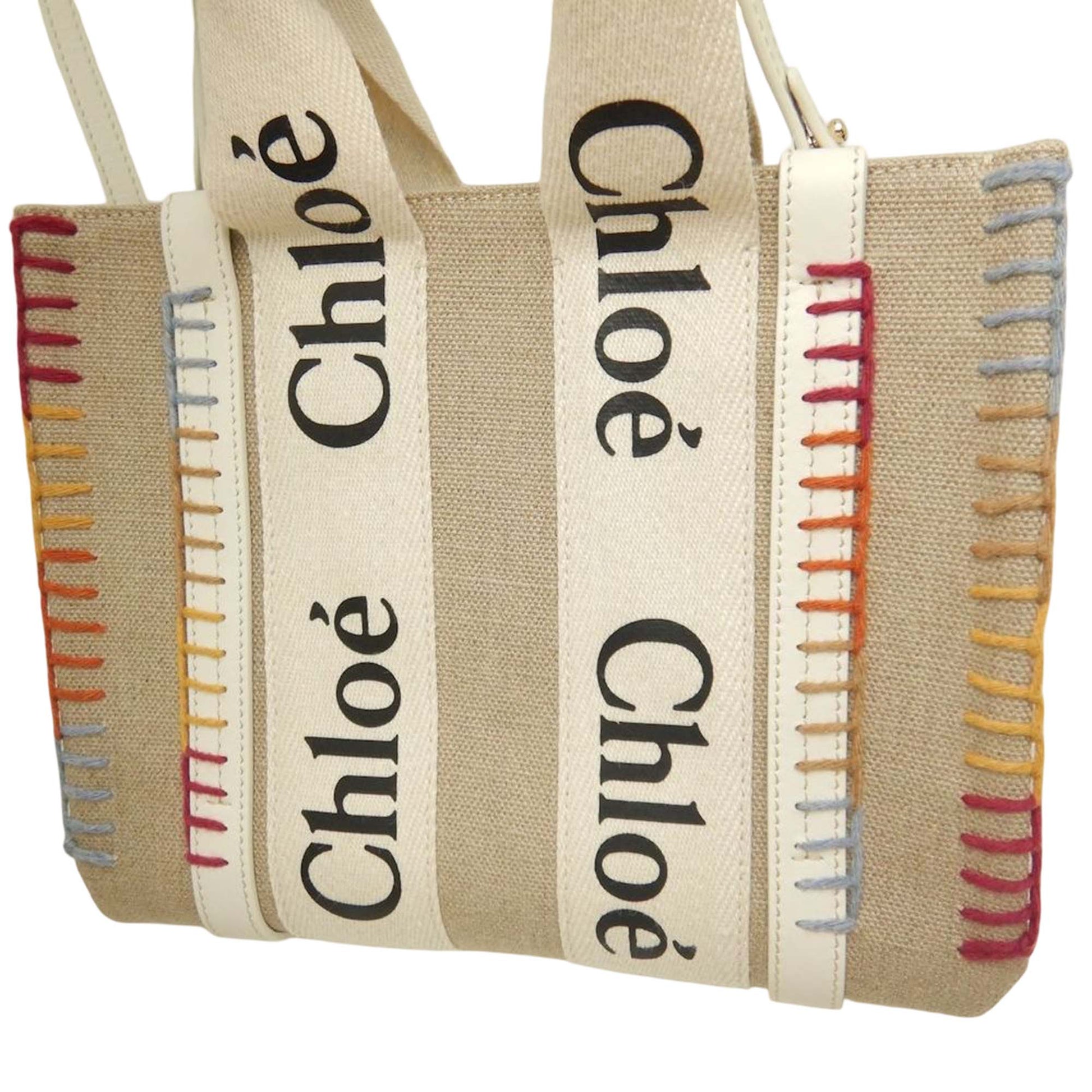 Chloé Small Canvas Stitch Woody Tote