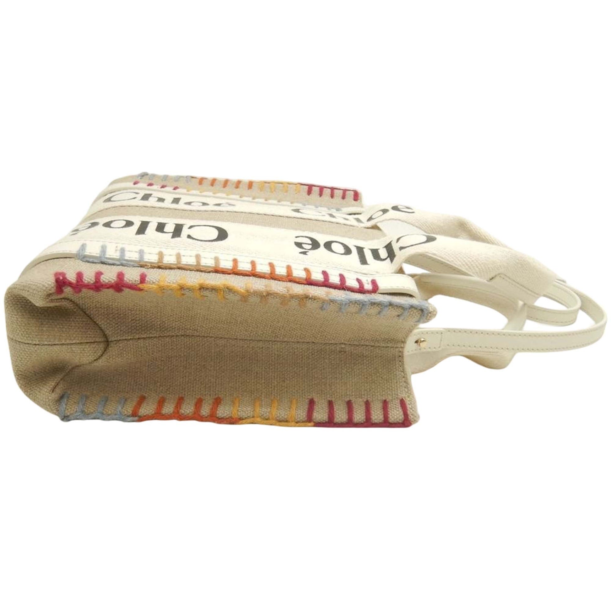 Chloé Small Canvas Stitch Woody Tote