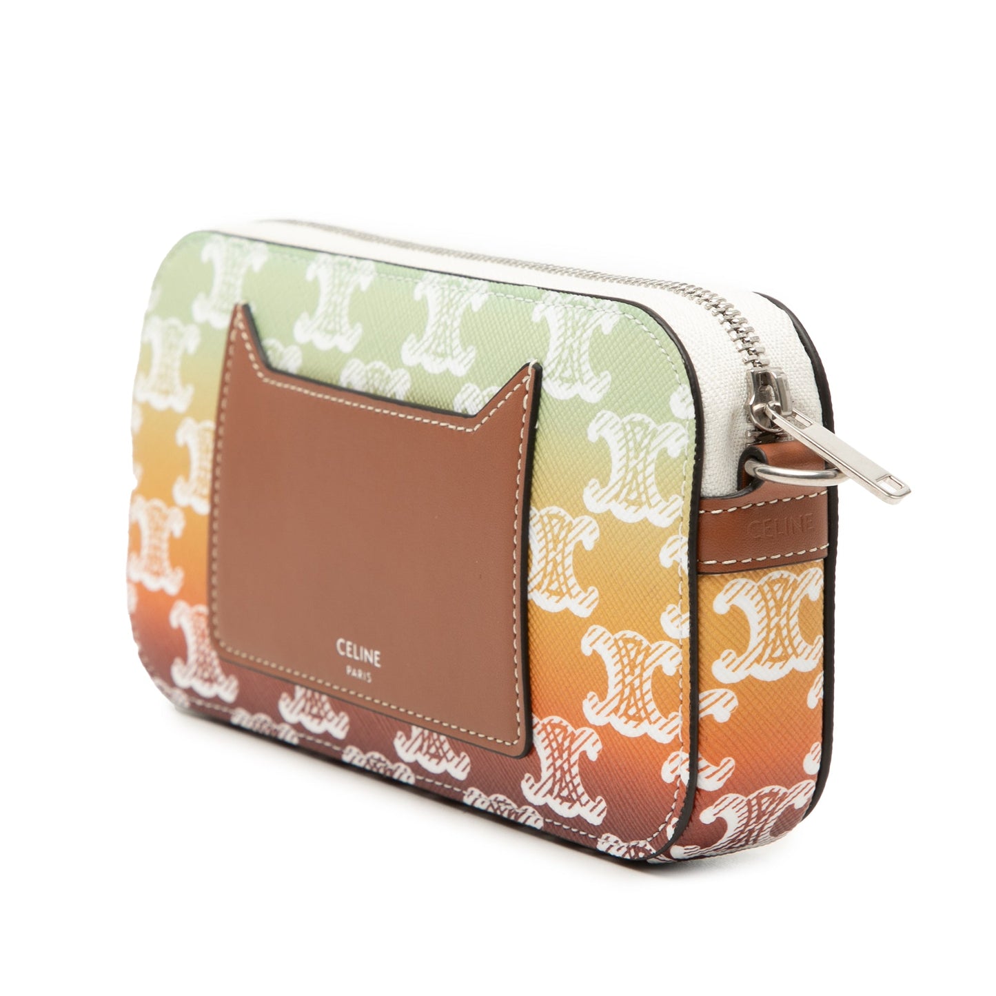 Triomphe Coated Canvas Sunset Logo Horizontal Pouch