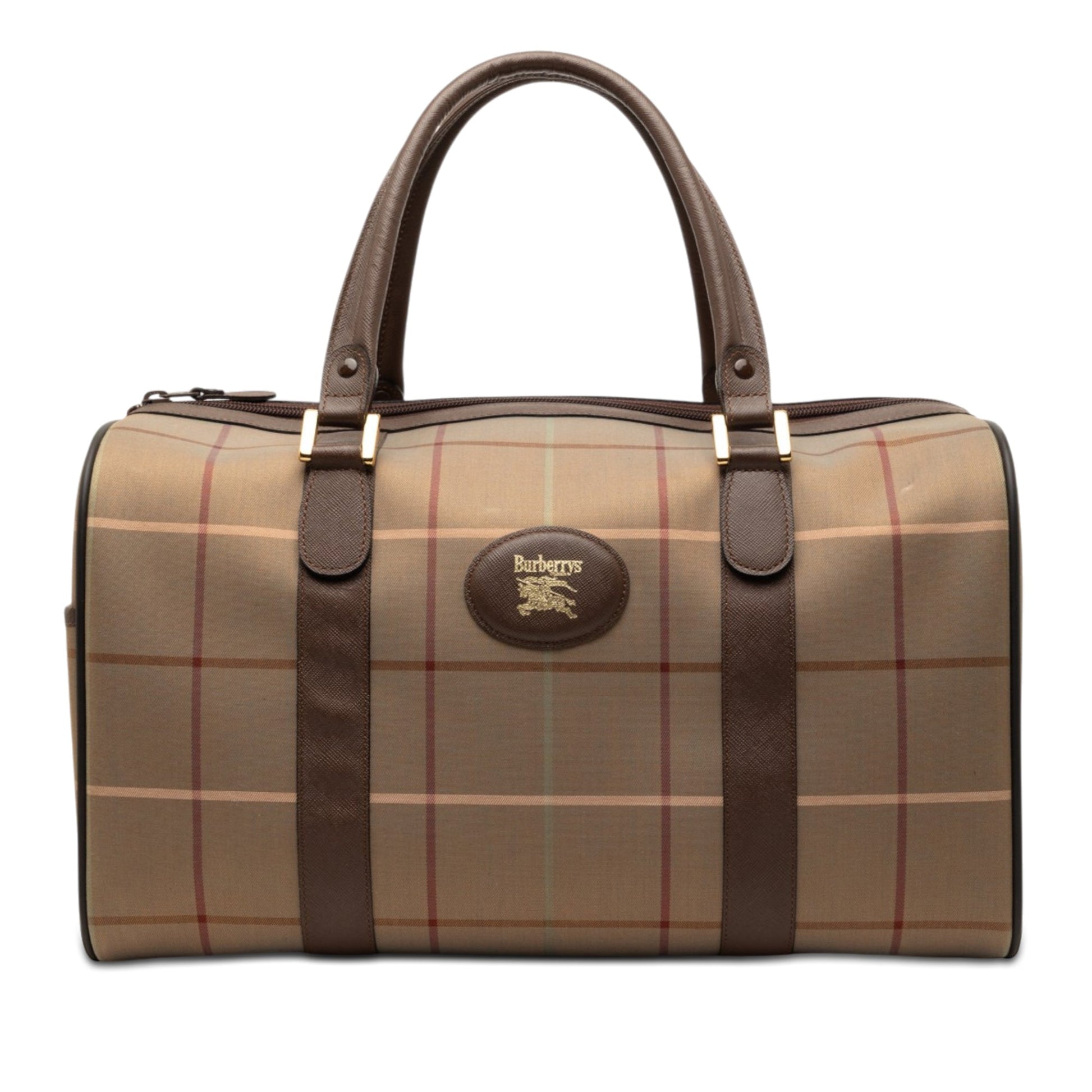 Burberry Vintage Check Canvas Boston Bag