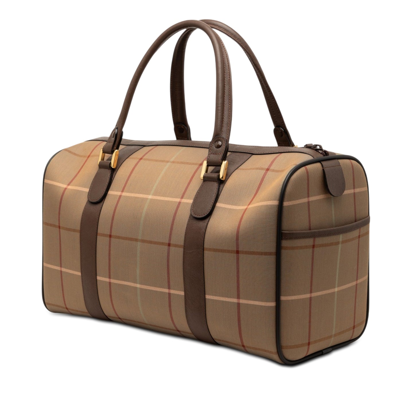 Burberry Vintage Check Canvas Boston Bag