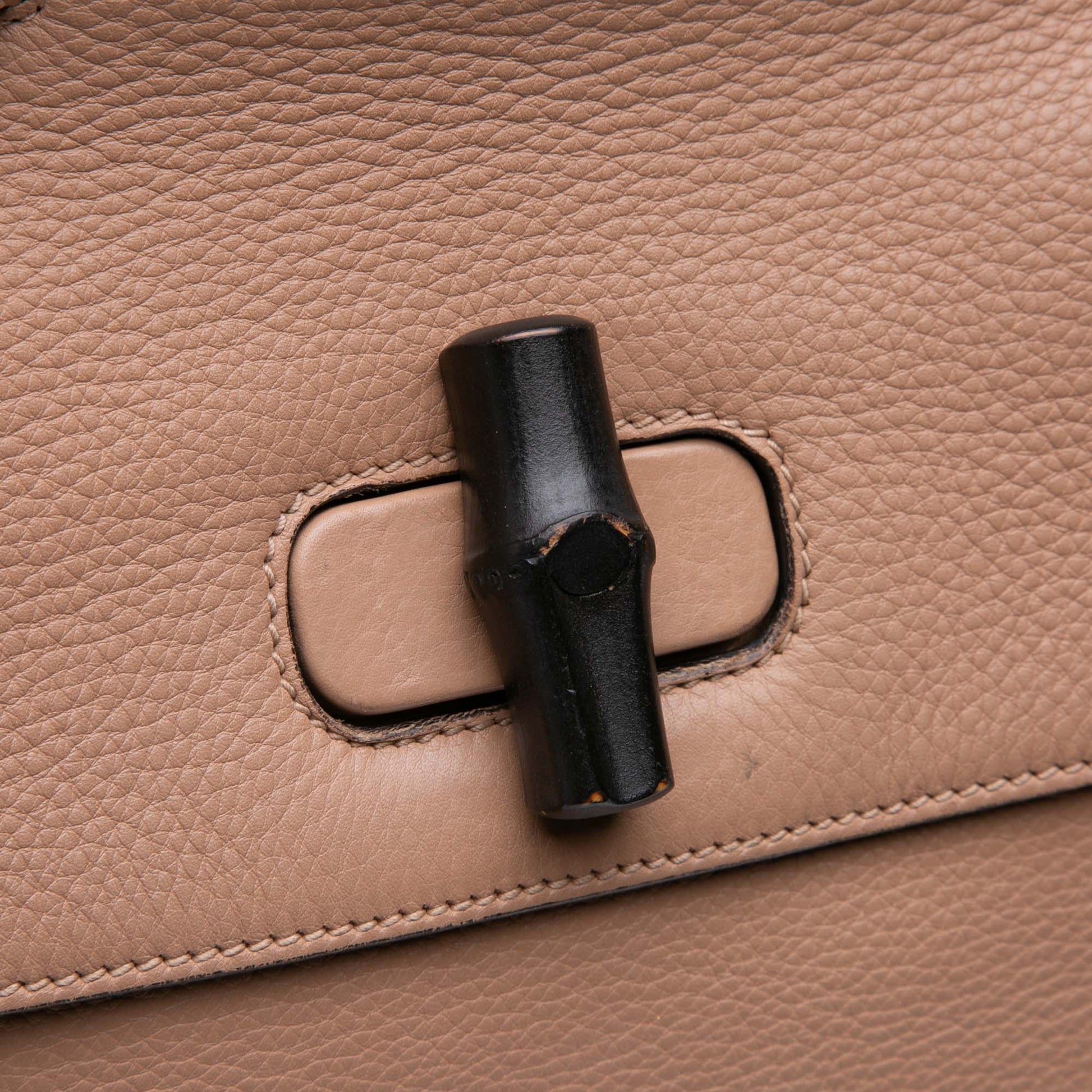 Gucci Medium Leather Bamboo Daily Satchel