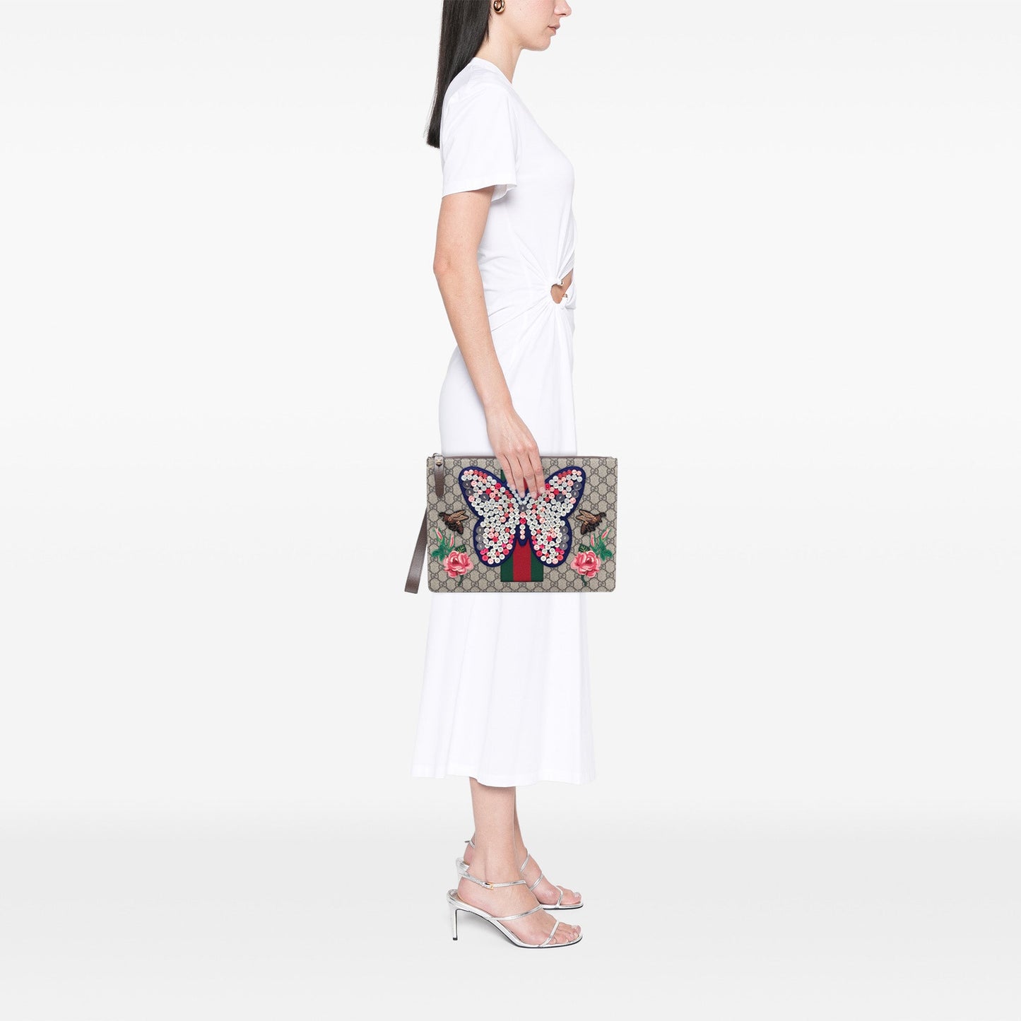 GG Supreme Web Butterfly Clutch