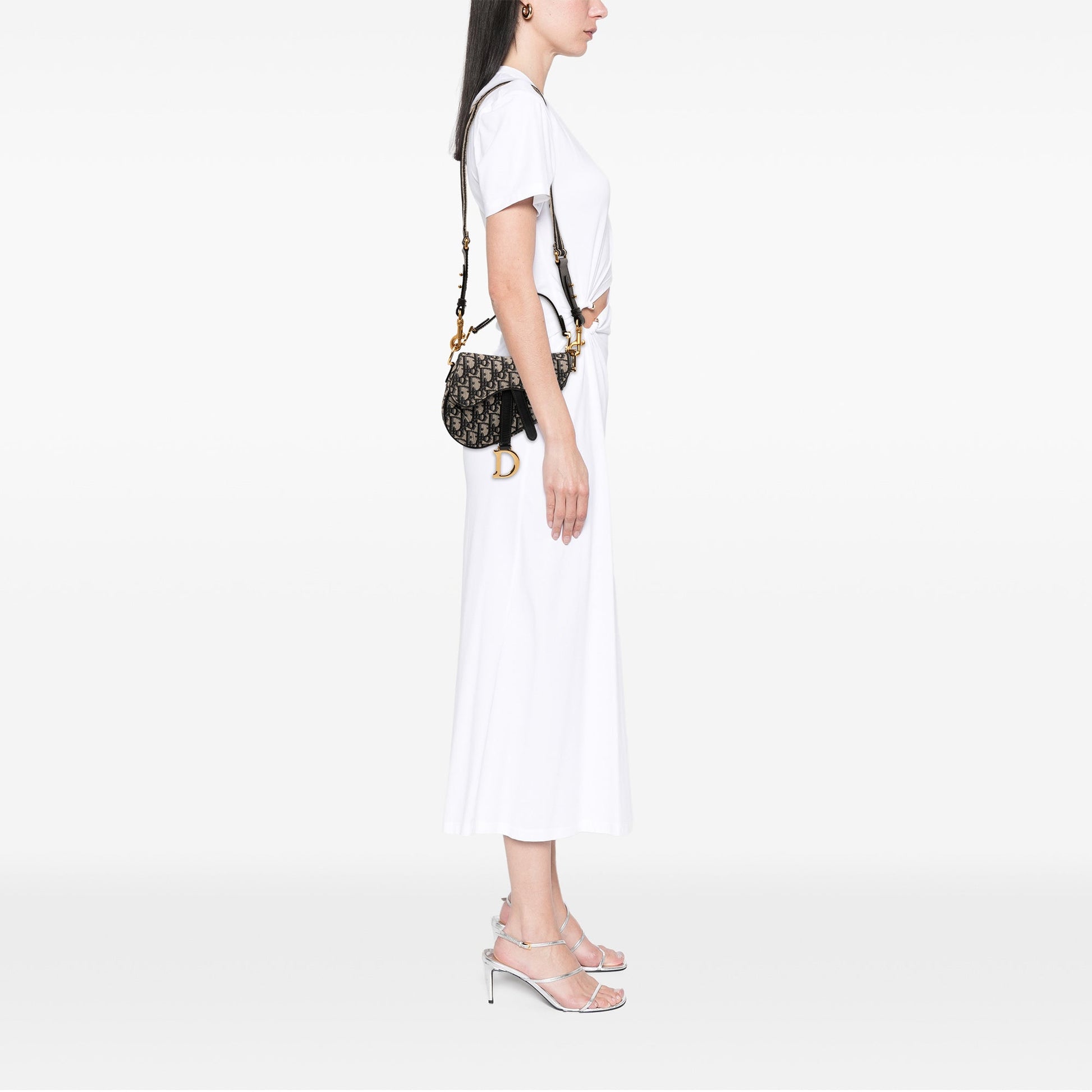 Dior Mini Oblique Canvas Saddle Bag