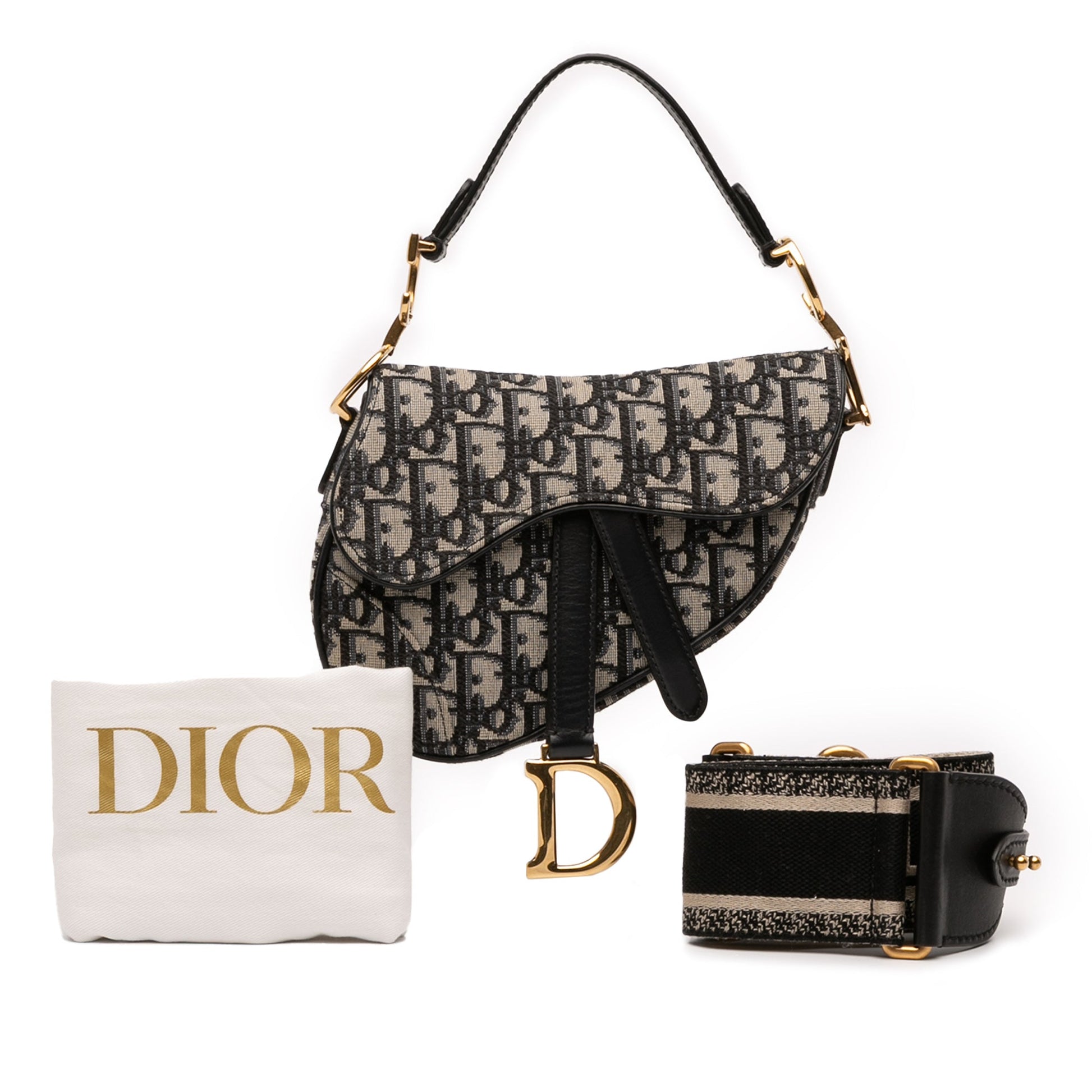 Dior Mini Oblique Canvas Saddle Bag