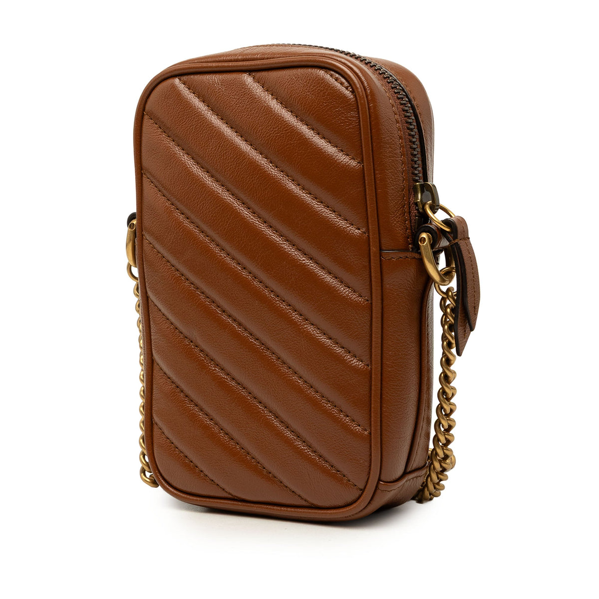 Gucci Mini GG Marmont Matelasse Calfskin Crossbody — Brown