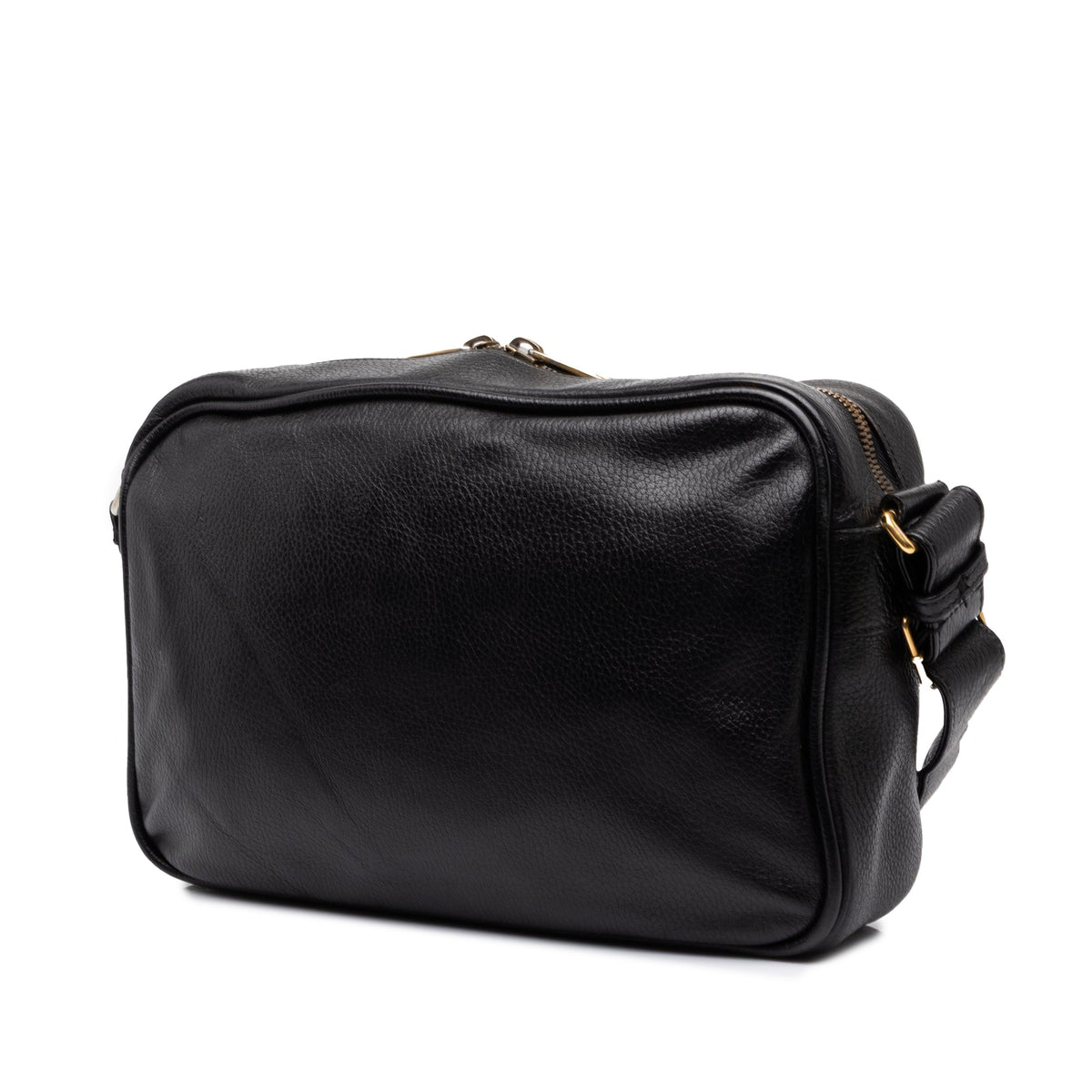 Gucci Grained Calfskin Logo Crossbody — Black