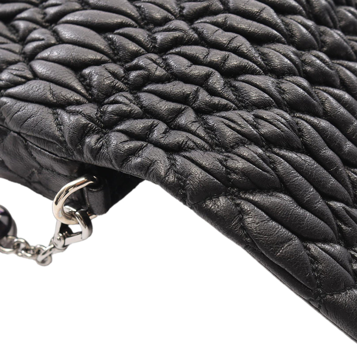 Miu Miu Matelasse Nappa Crystal Chain Satchel