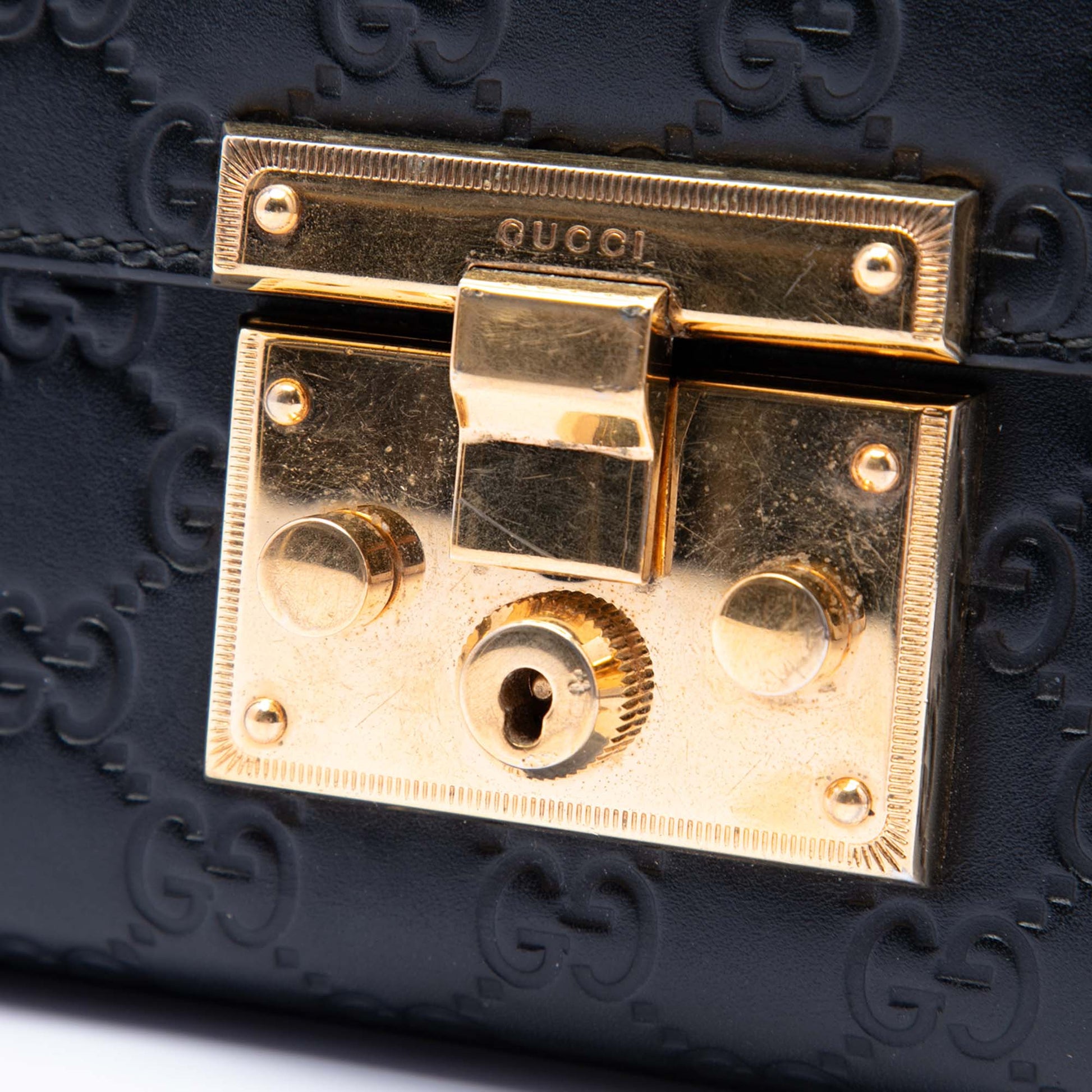 Gucci Small Guccissima Padlock Crossbody