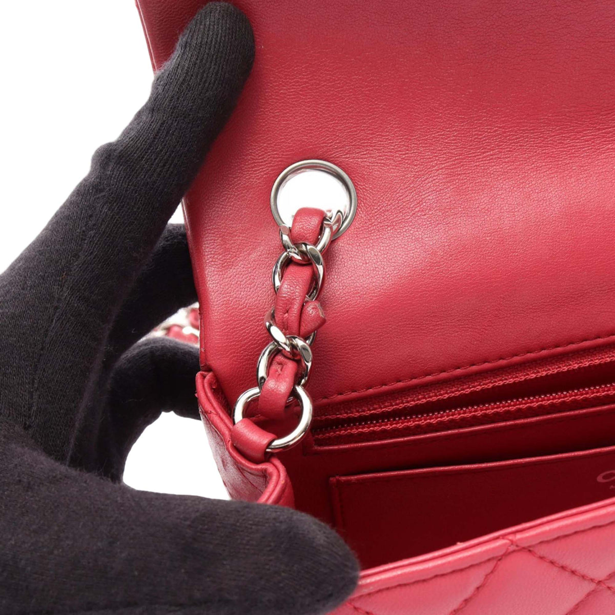 Chanel Mini Rectangular Classic Lambskin Single Flap — Pink