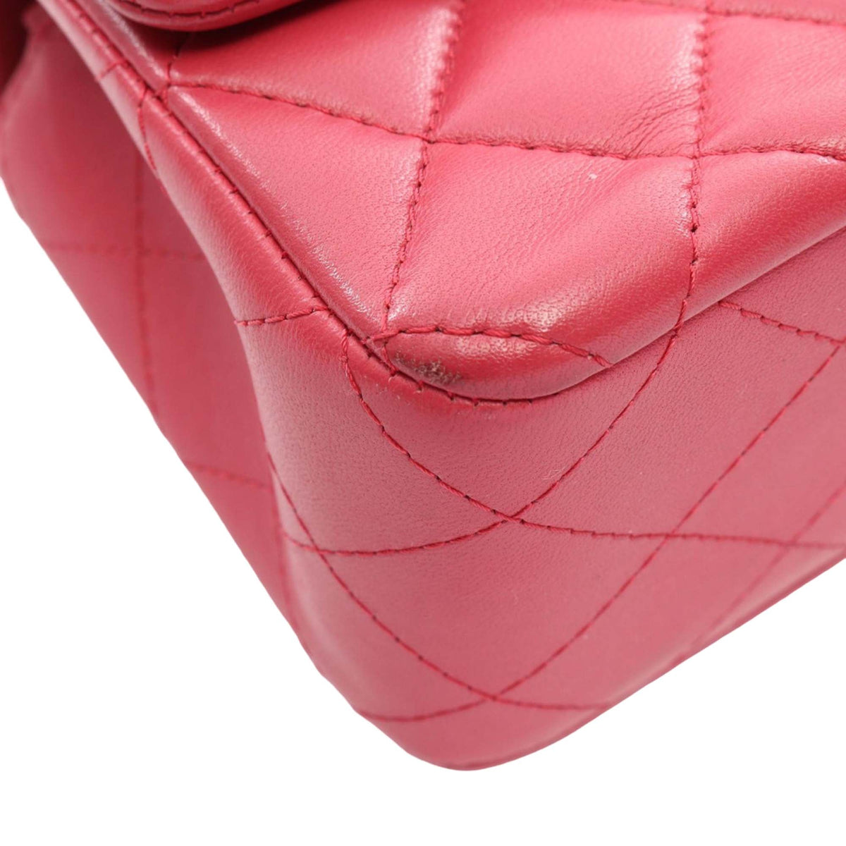 Chanel Mini Rectangular Classic Lambskin Single Flap — Pink