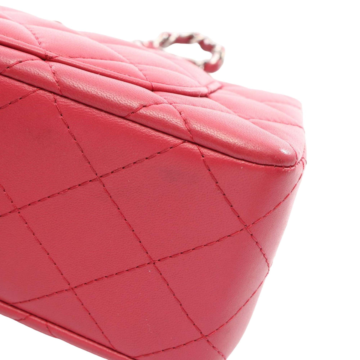 Chanel Mini Rectangular Classic Lambskin Single Flap — Pink