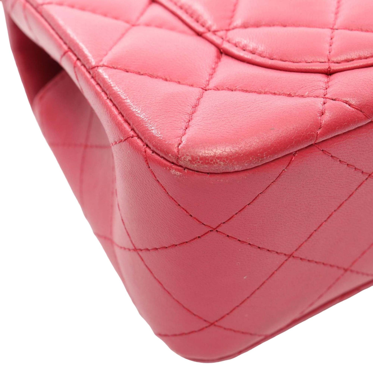 Chanel Mini Rectangular Classic Lambskin Single Flap — Pink