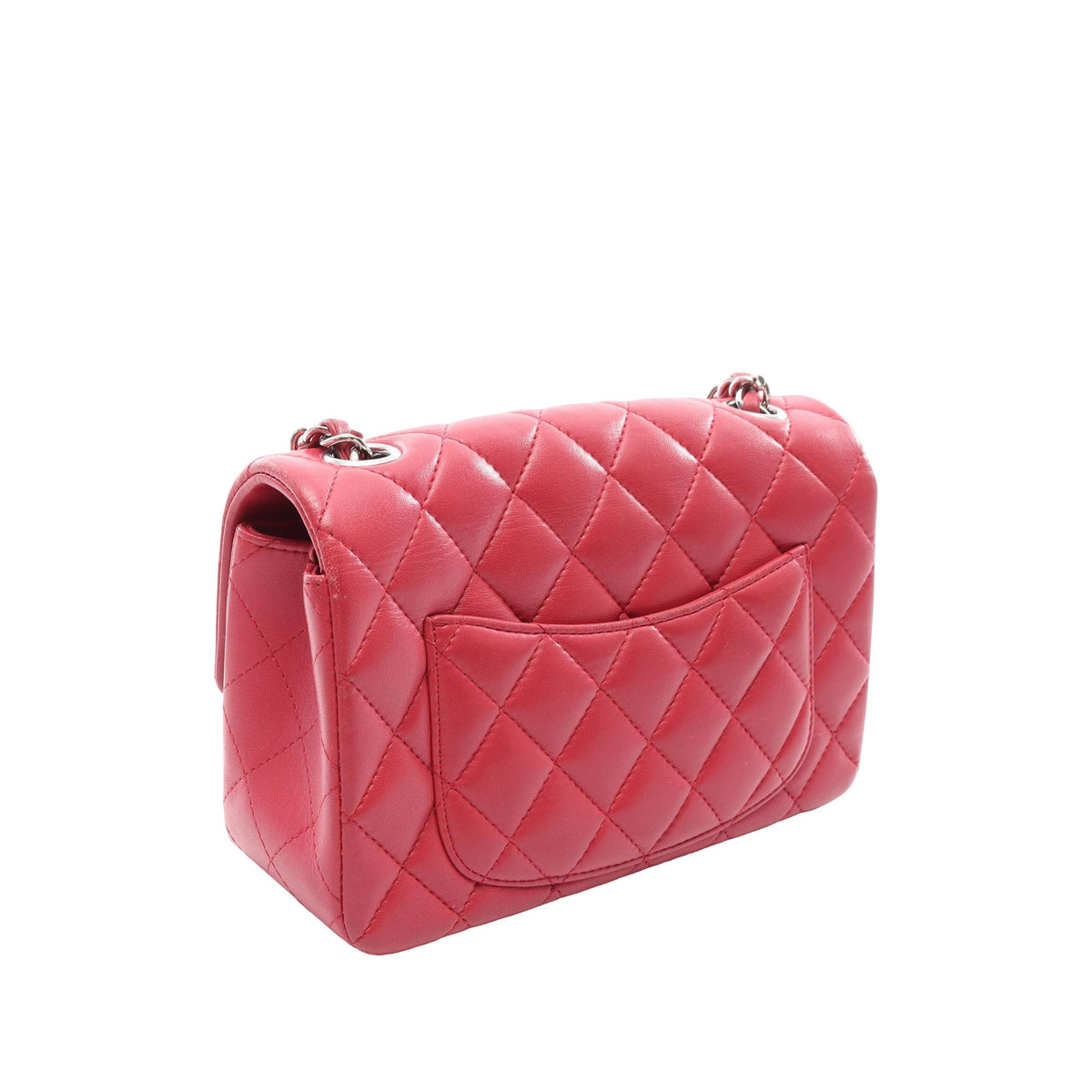 Chanel Mini Rectangular Classic Lambskin Single Flap — Pink