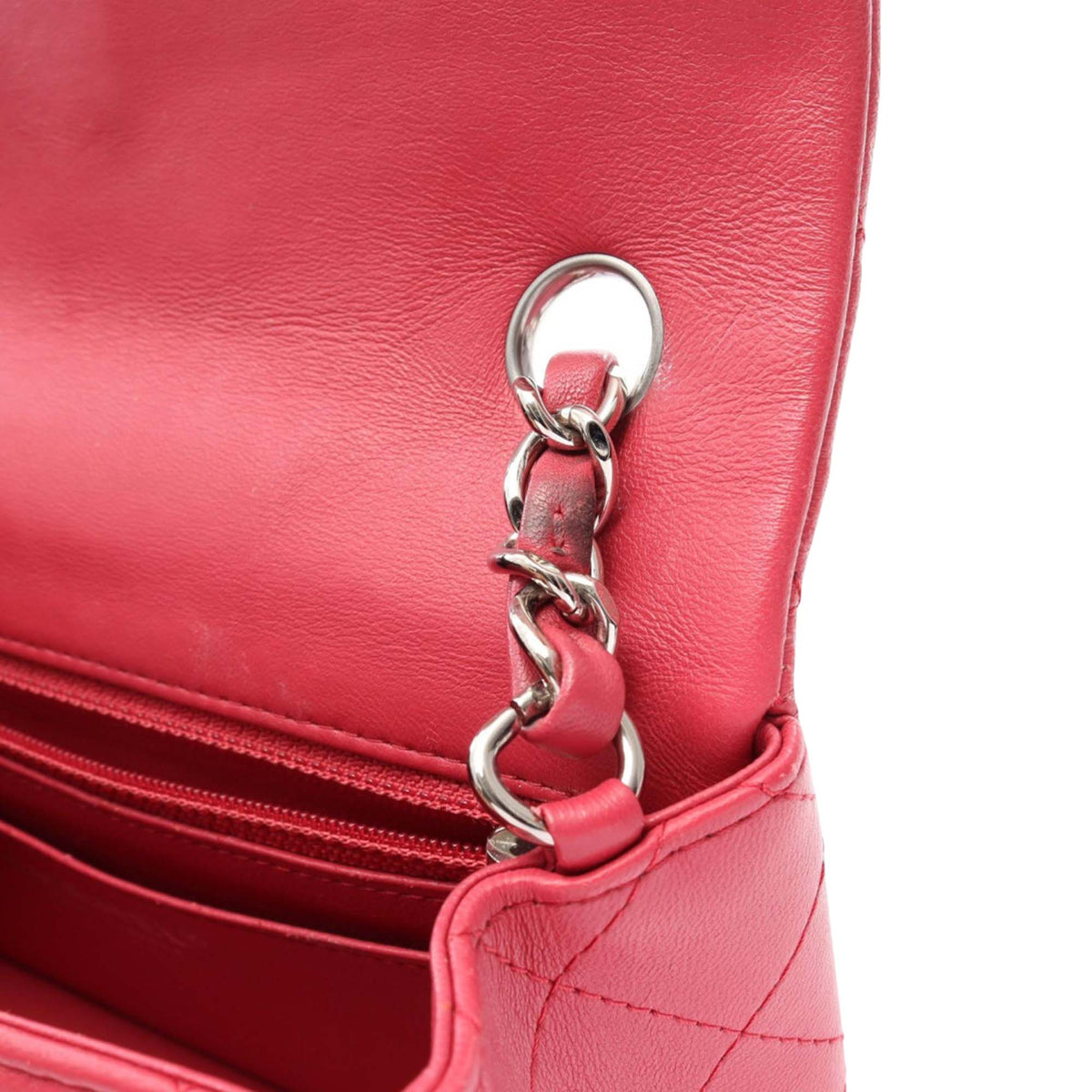 Chanel Mini Rectangular Classic Lambskin Single Flap — Pink