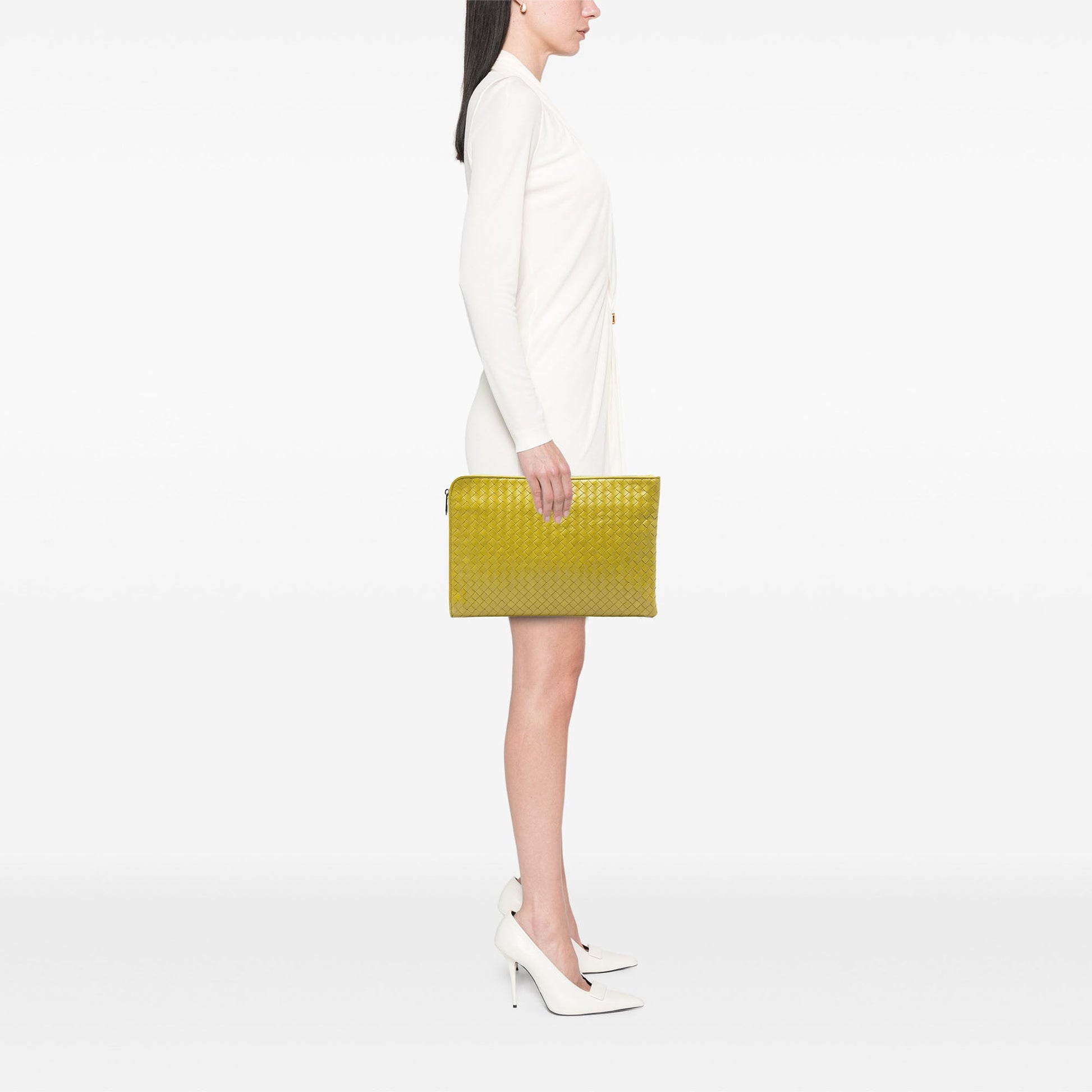 Bottega Veneta Large Nappa Intrecciato Zip Pouch